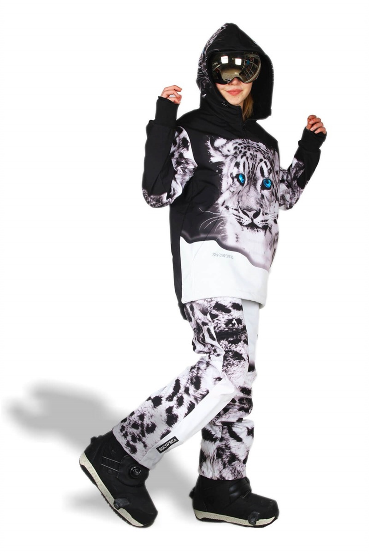 Snowsea Wild Serisi White Tiger Kayak ve SNowboard Mont ve Pantolon Takım