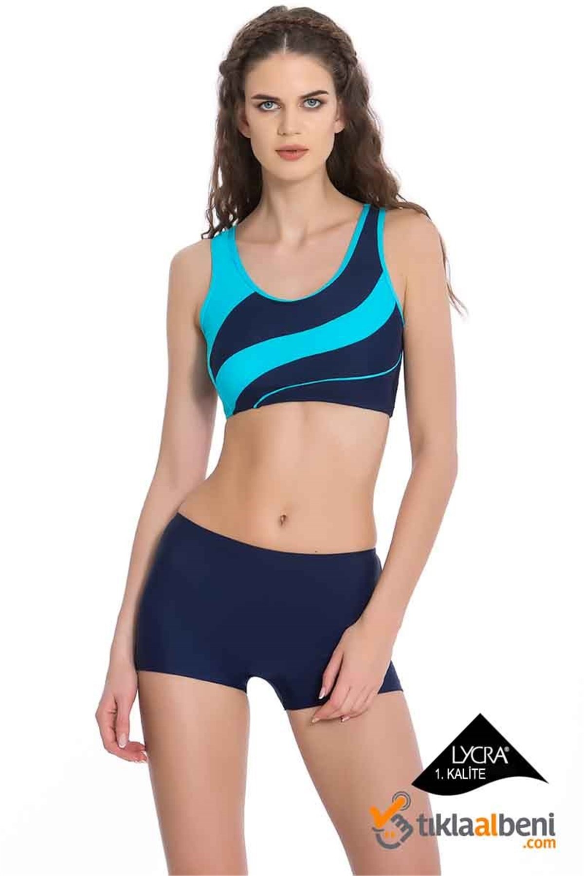 Yüzücü Mayo Şortlu İki Parça Yüzücü Mayo 307658-02