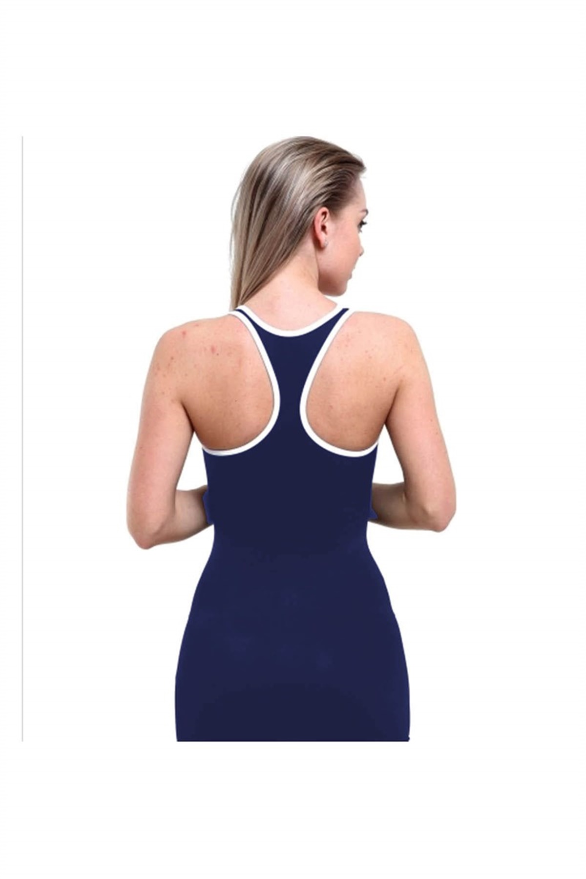 strip Kadın Kısa Şortlu Yüzücü Mayo 16015 - Lacivert