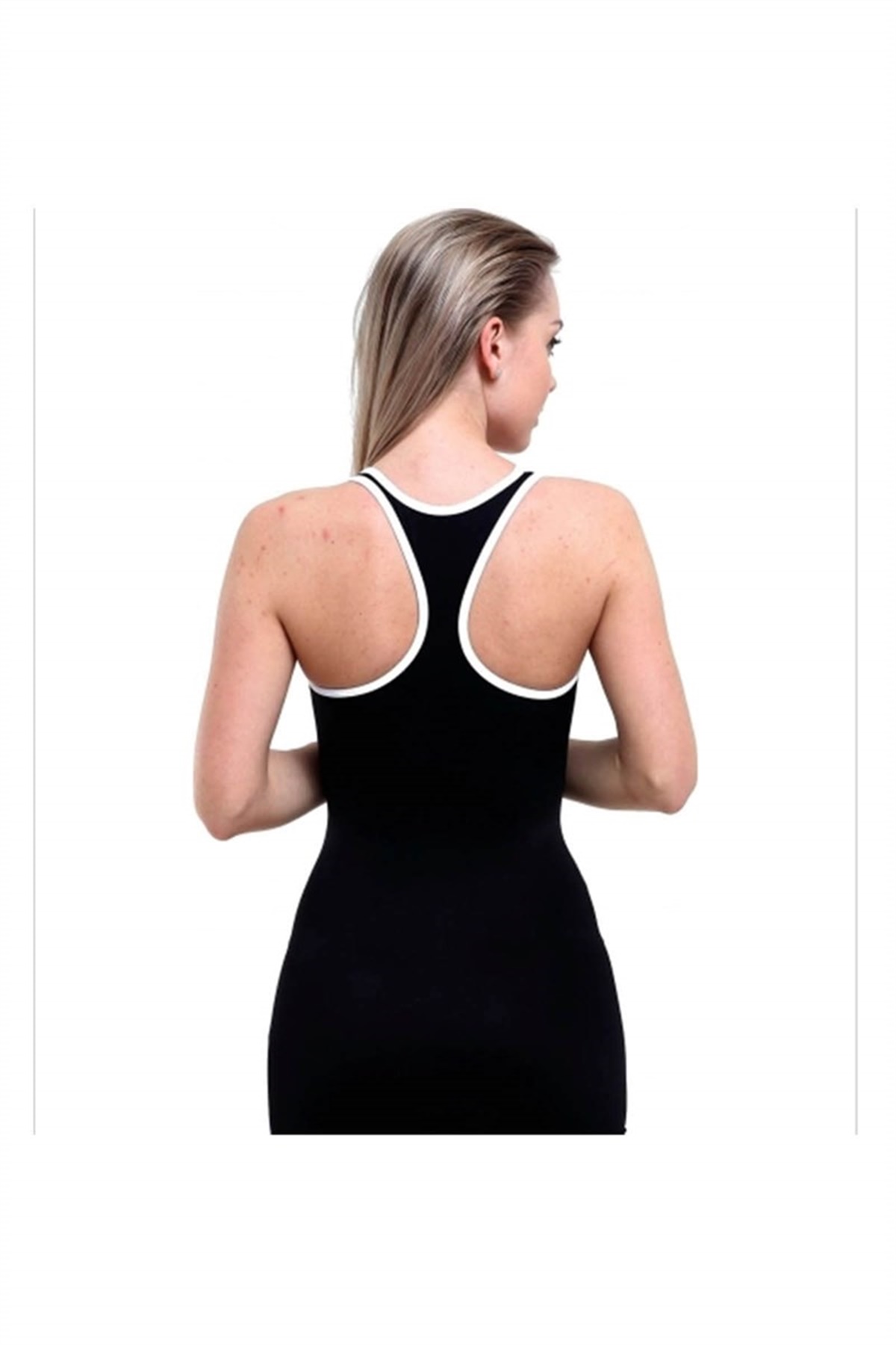 Strip Kadın Kısa Şortlu Yüzücü Mayo 16015 - Siyah