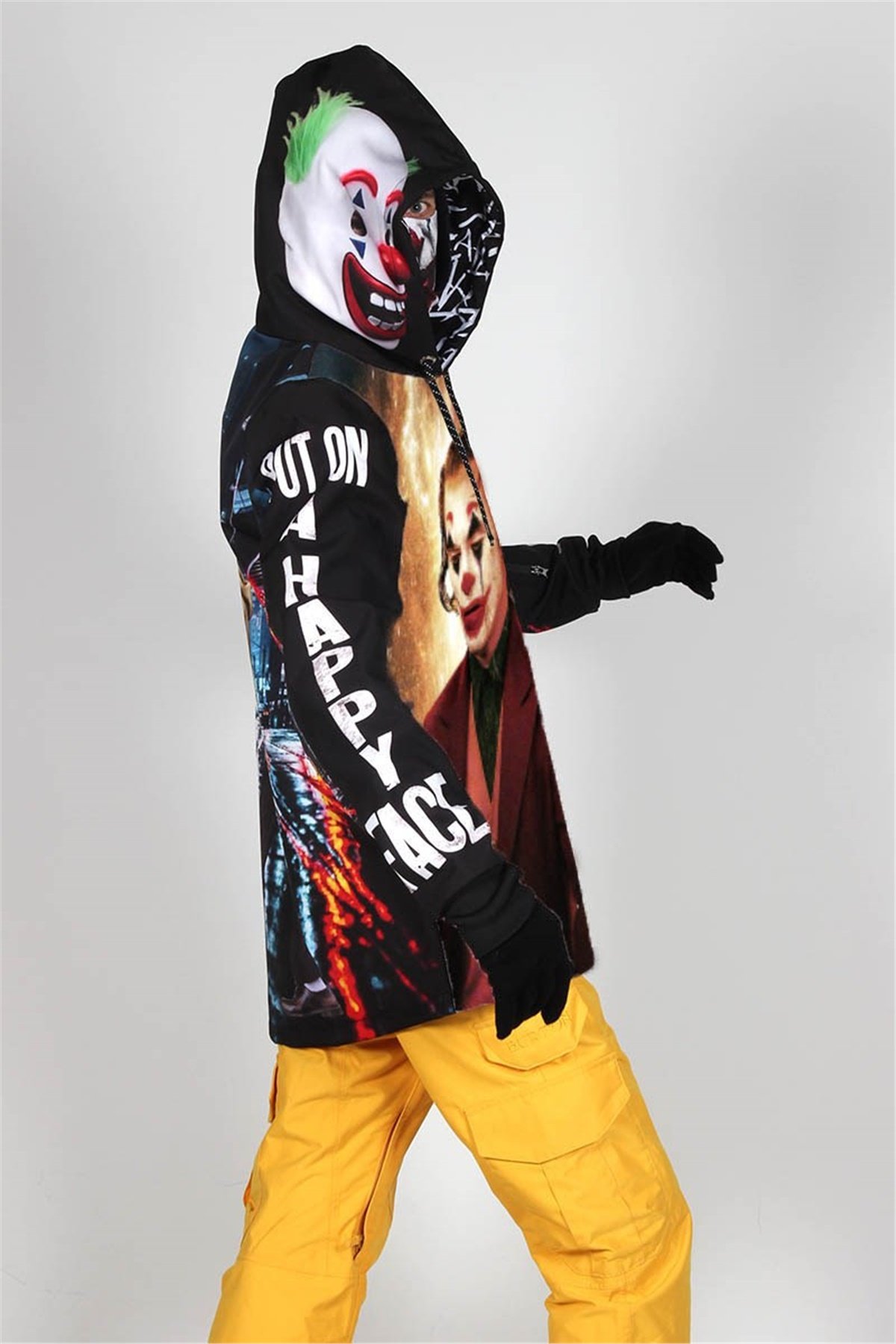Su Geçirmez Joker Ateş Snowboard Hoodie Mont, Özel Tasarım Kayak Mont Hoodie