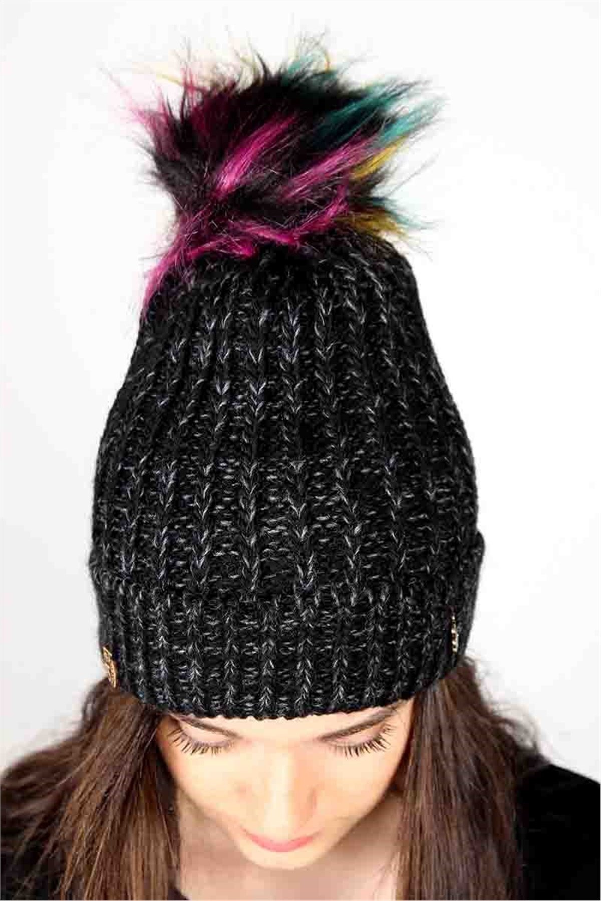 Tarz Kadın Atkı Bere Eldiven Üçlü Takım - Siyah