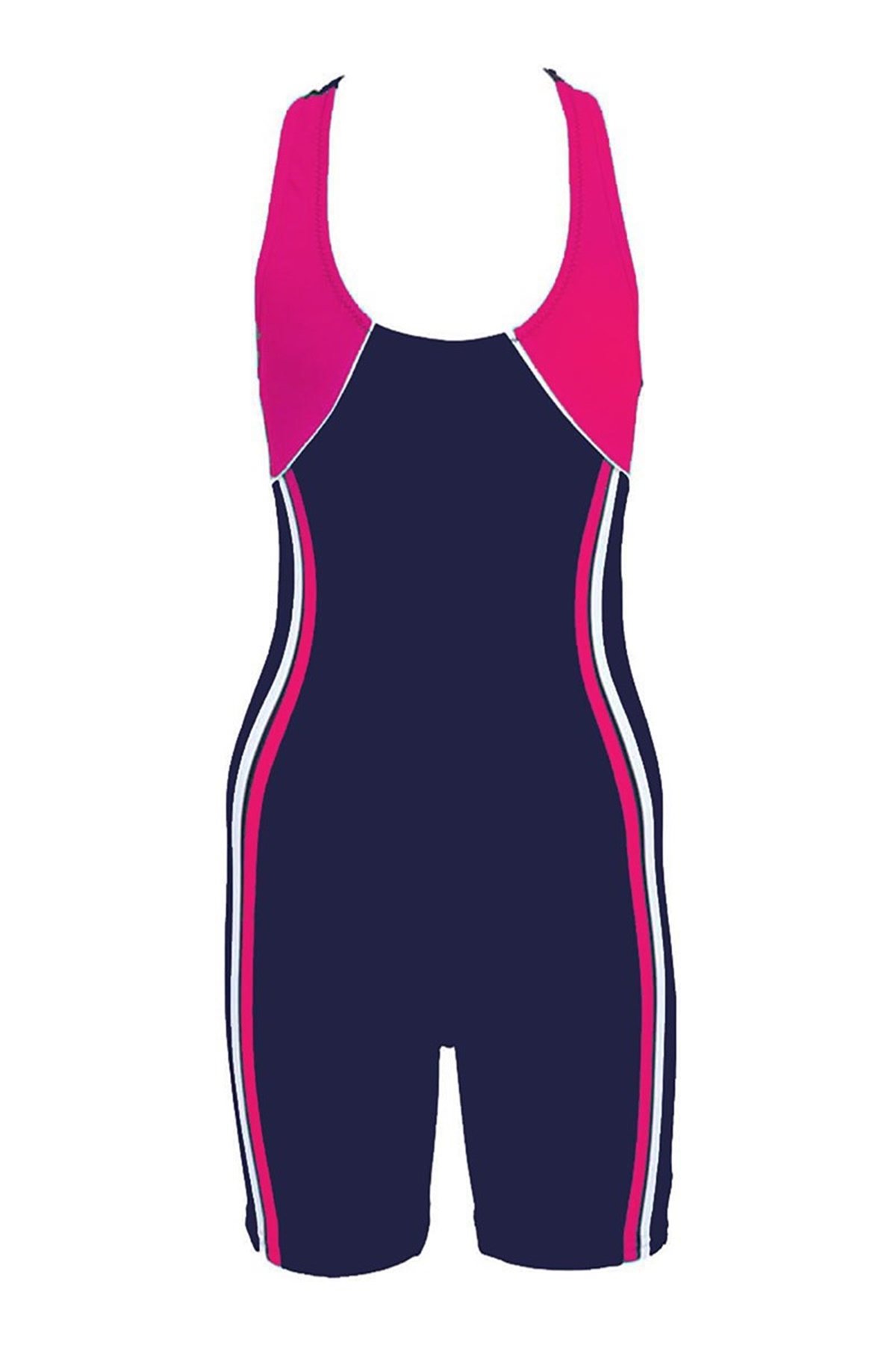 Tek Parça Sporcu Paçalı Mayo, Pembe Kız Çocuk Şortlu Yüzücü Mayo SS3012 