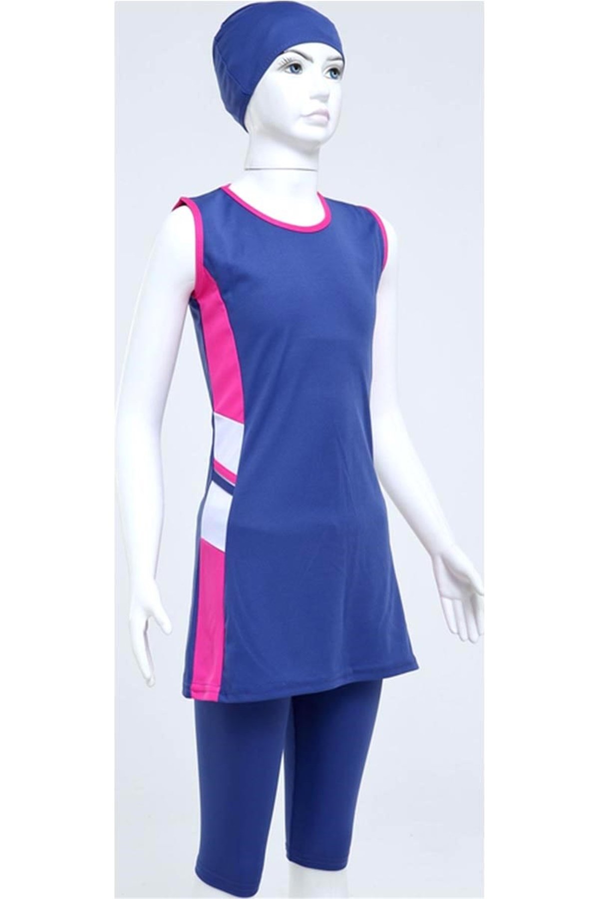 Ucuz Çocuk Yarı Kapalı Mayo 48049 - Lacivert 