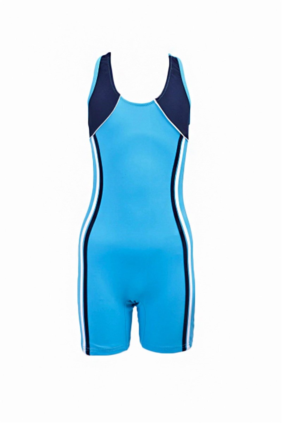 Uzun Şortlu Kız Çocuk Yüzücü Mayo, Yüzücü Mayo ARG-20312 Turkuaz