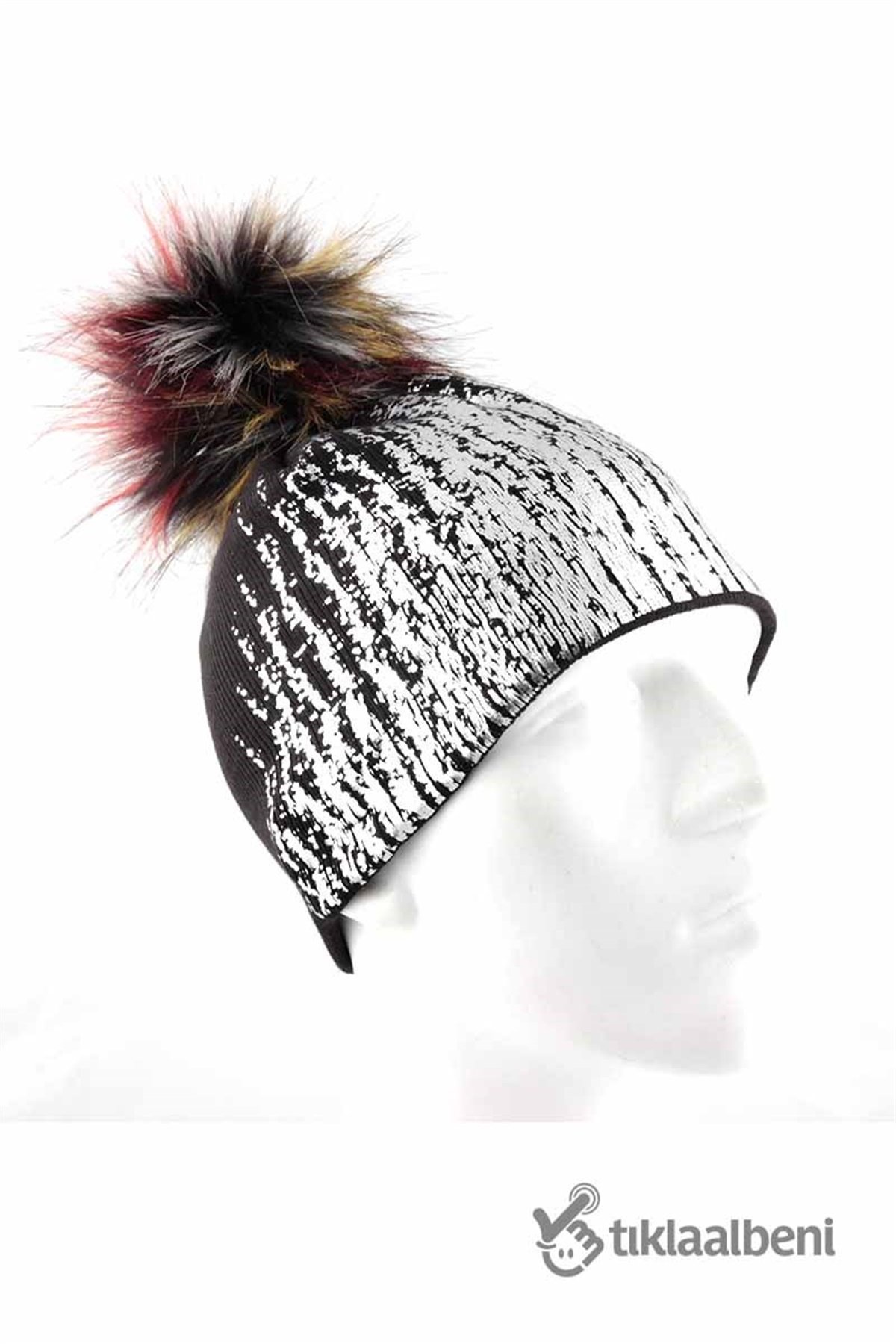 Venüs İnce Tarz Baskılı Bere 10220 - Siyah