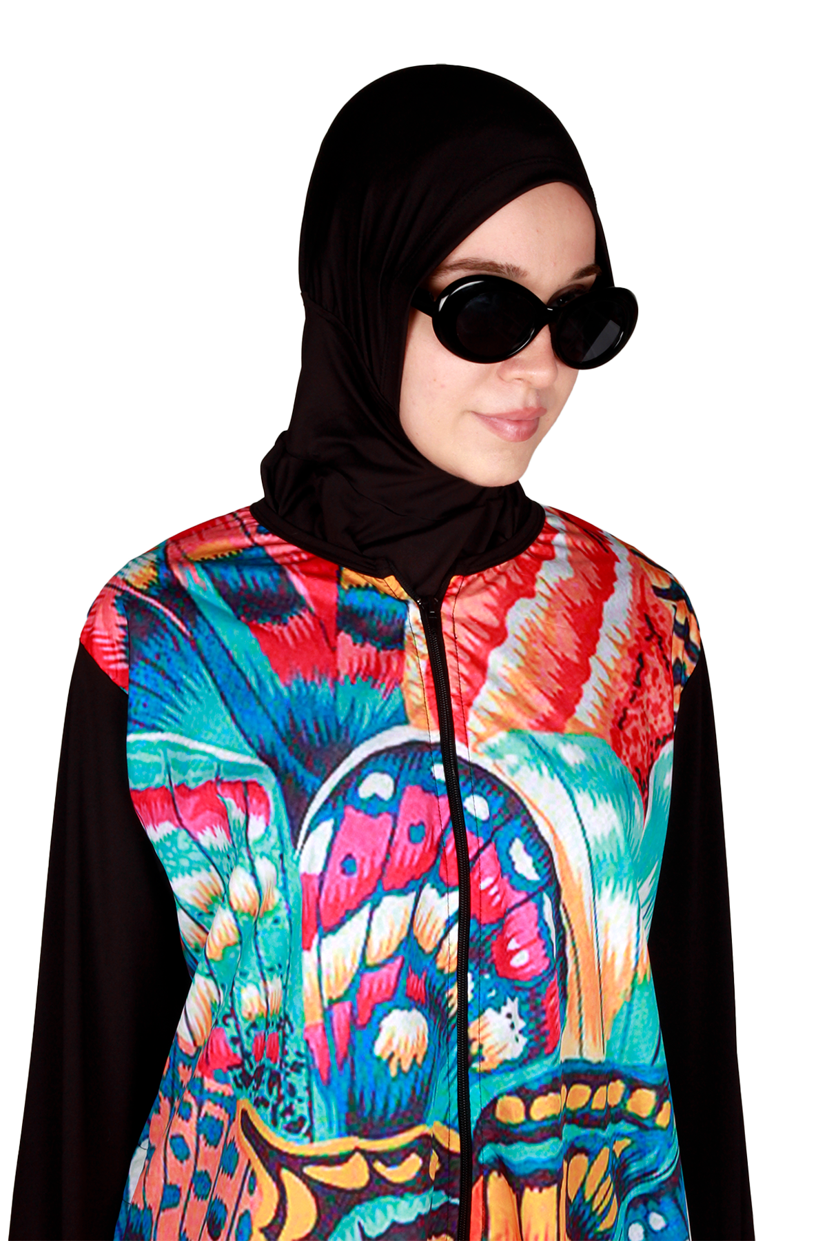 Veros Kapalı Mayo VRS1089, Desenli Tesettür Mayo