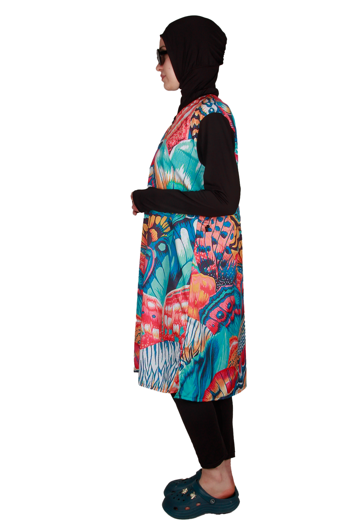 Veros Kapalı Mayo VRS1089, Desenli Tesettür Mayo