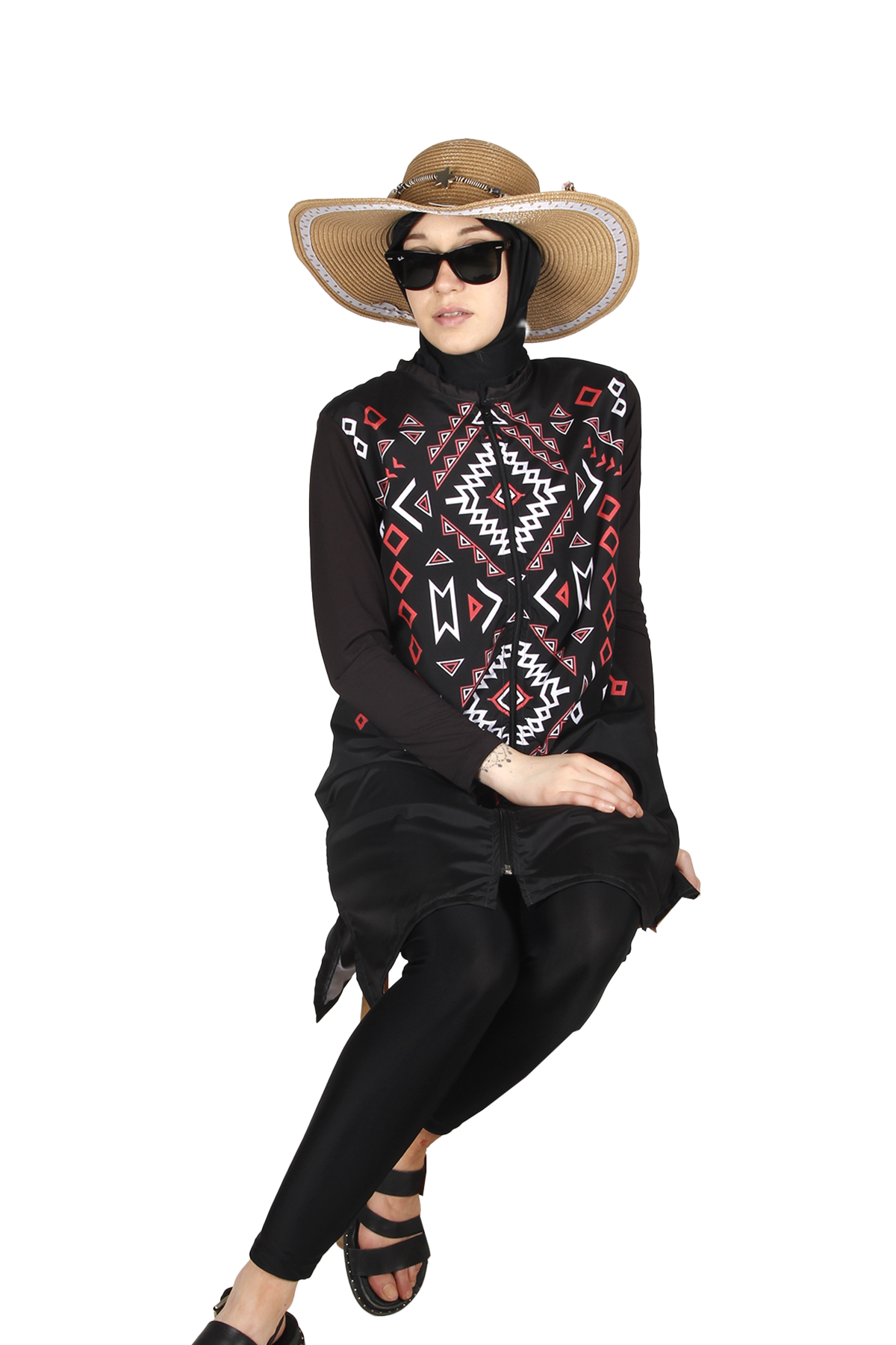 Veros Mayo VRS1084 Tribal Otantik Syah Tesettür Mayo