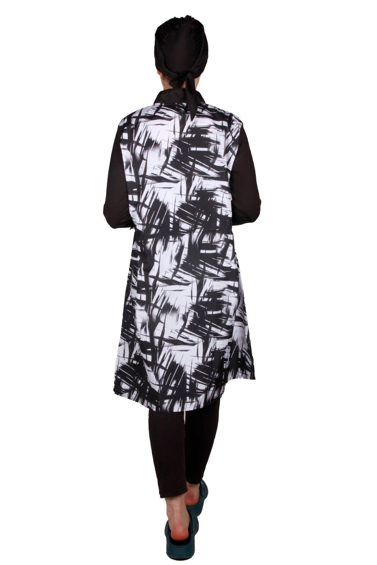 Veros Mayo VRS1095, Siyah Beyaz Tesettür Mayo