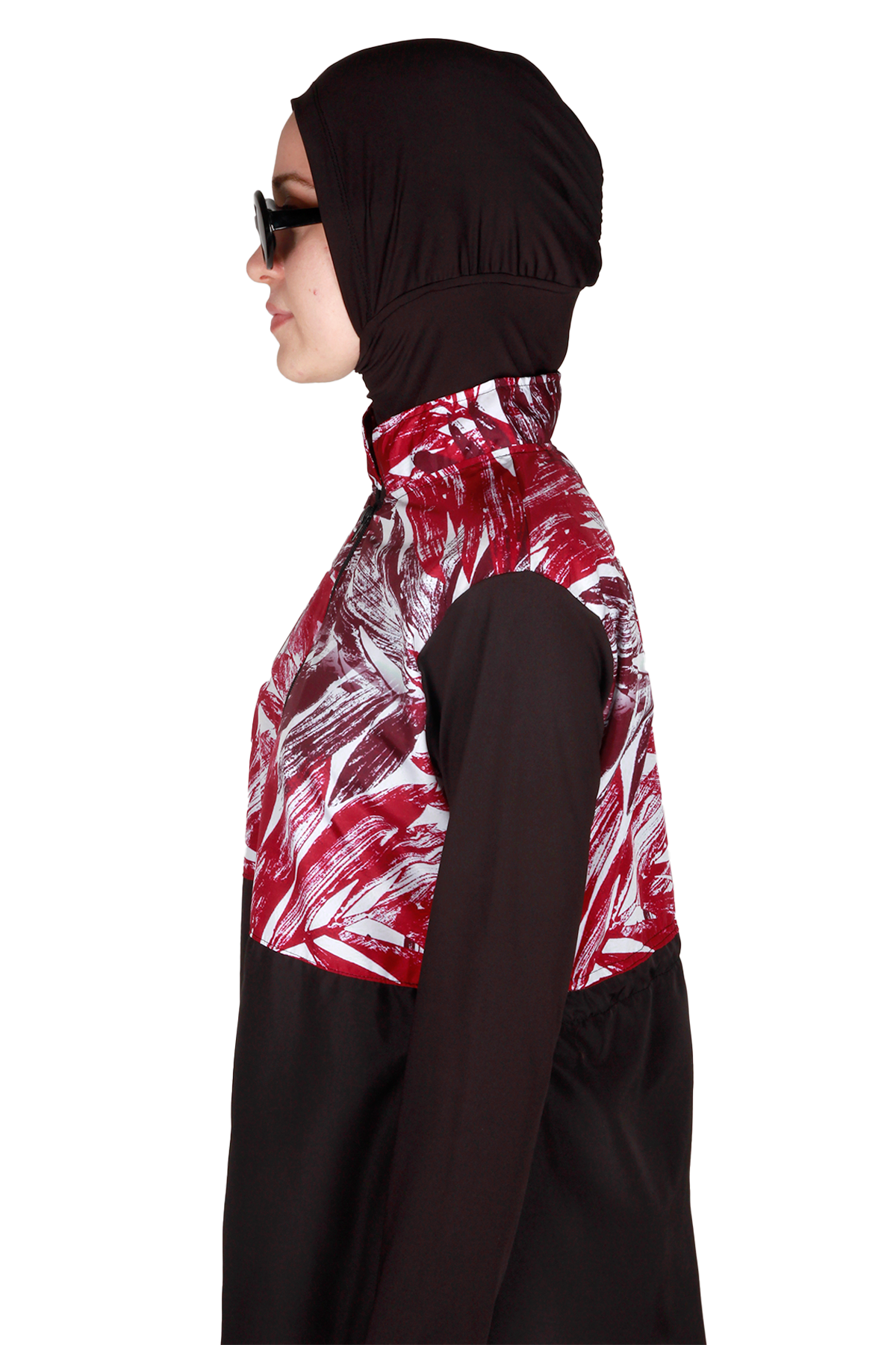 Veros Mayo VRS1108, Kırmızı Desenli Tesettür Mayo