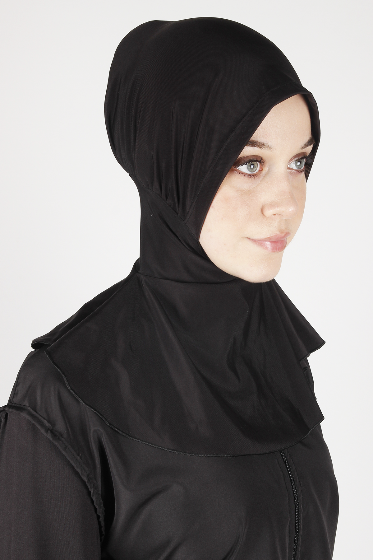 Veros SL1030 Yaprak Desenli Siyah Tesettür Mayo