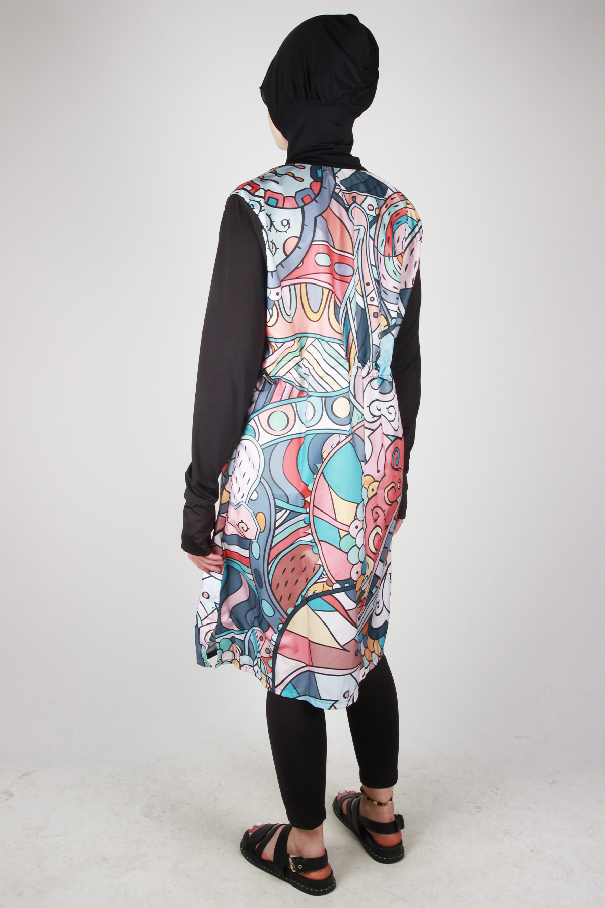 Veros SL1033 Renkli Desenli Tesettür Mayo