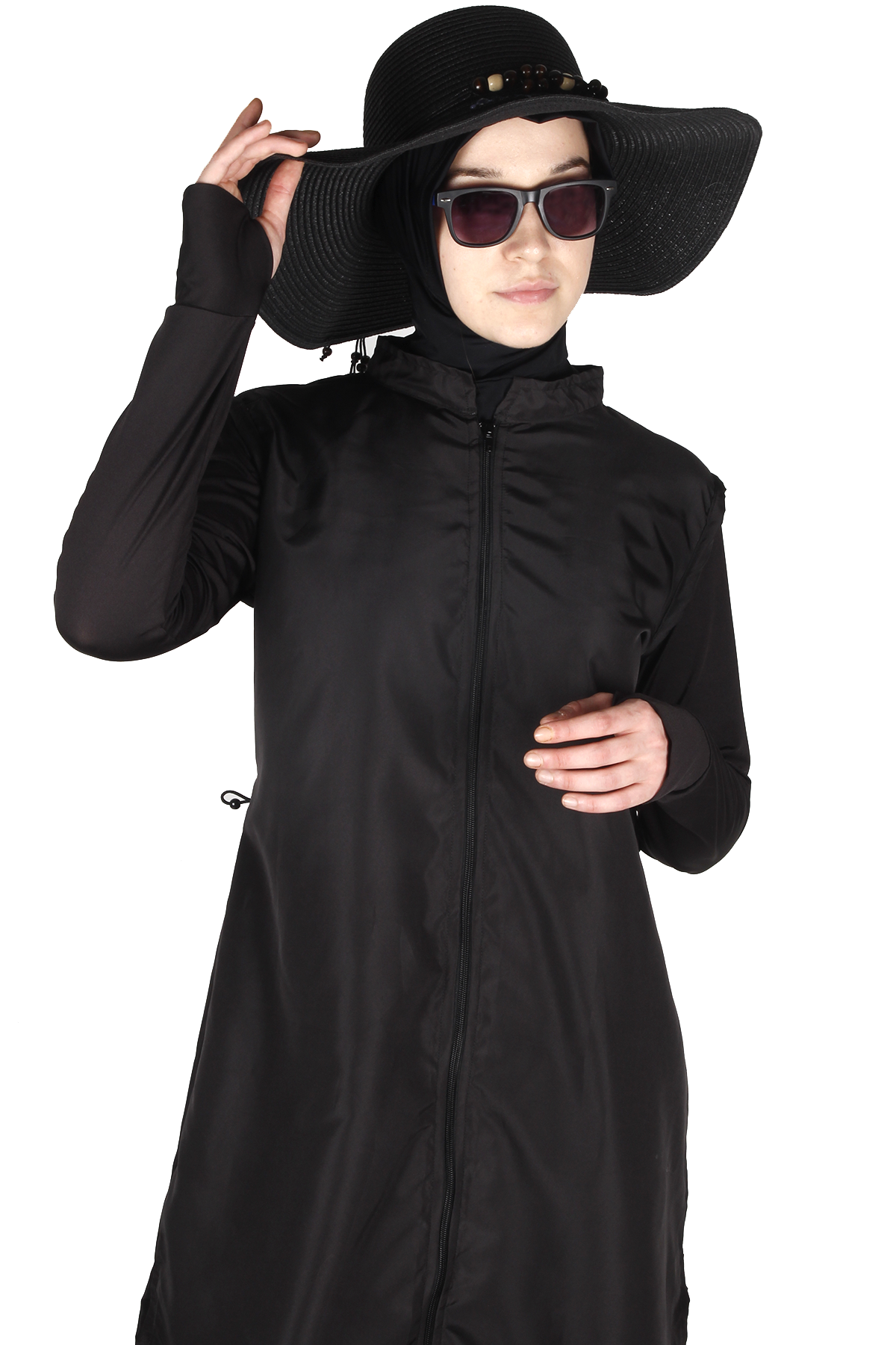 Veros VRS1037, UPF +40  Siyah Tam Kapalı Tesettür Mayo