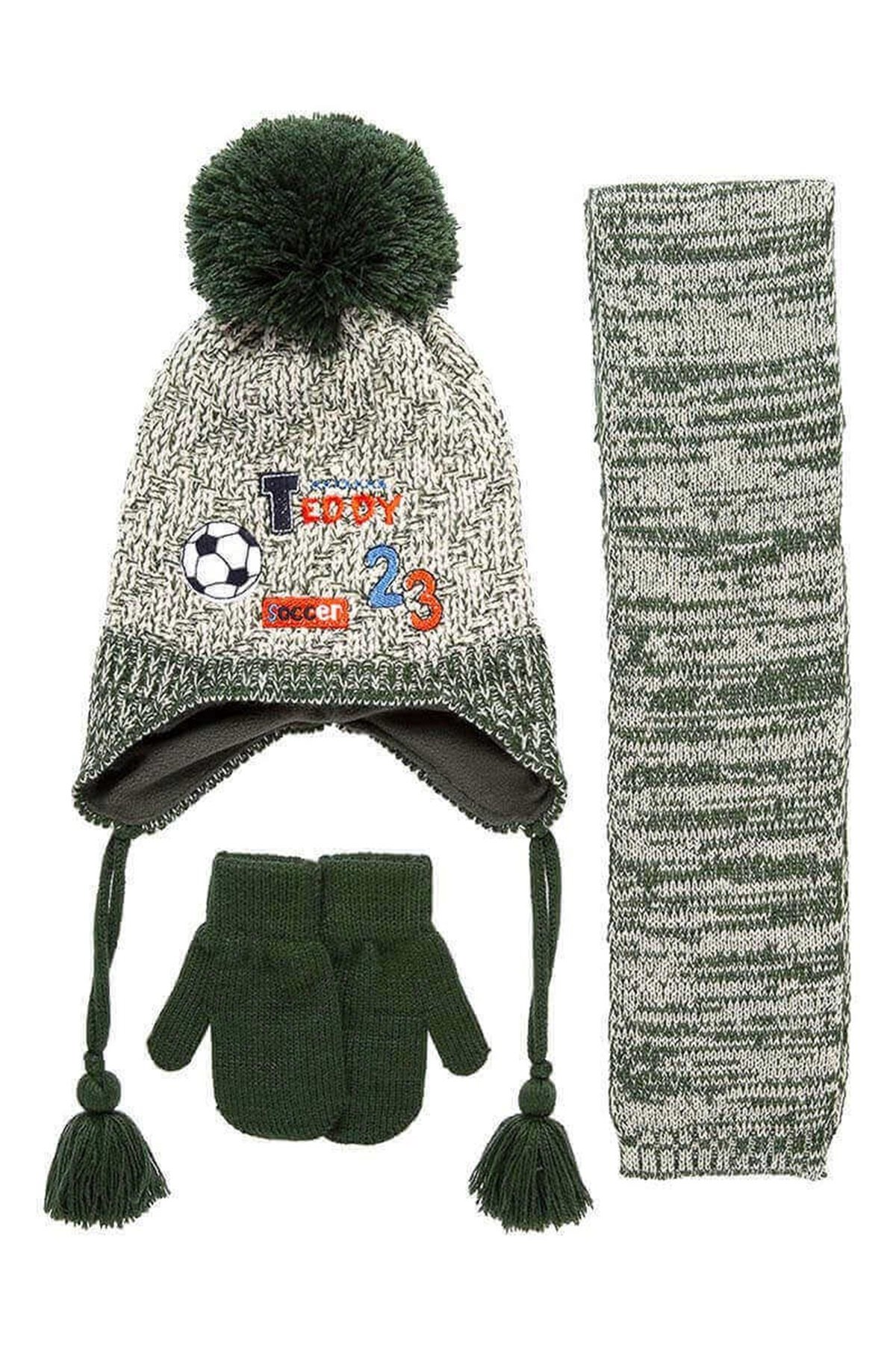 Wilson 1-4 Yaş Erkek Çocuk Atkı Bere Eldiven Takımı K9927 - Yeşil