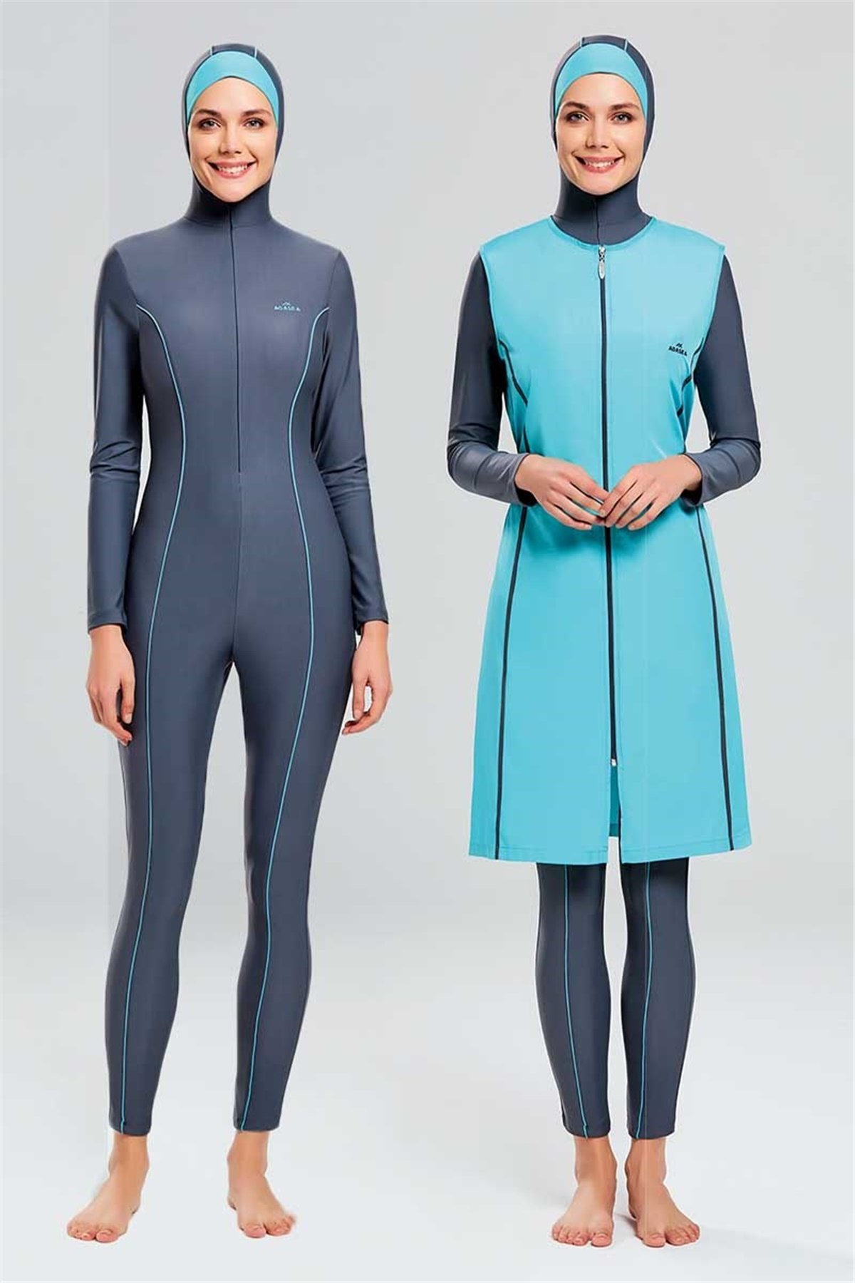 Yelekli Tulum Tesettür Yüzücü Mayo Adasea 1704047 Mint