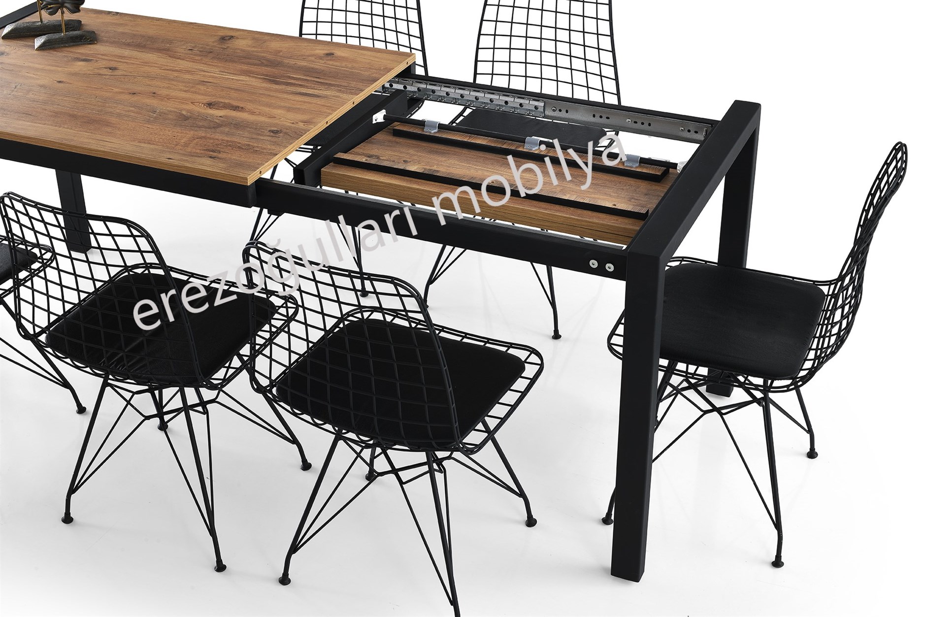 Açılır Yemek Toplantı Masası Ve 4 Sandalye Takımı 75*120 cm
