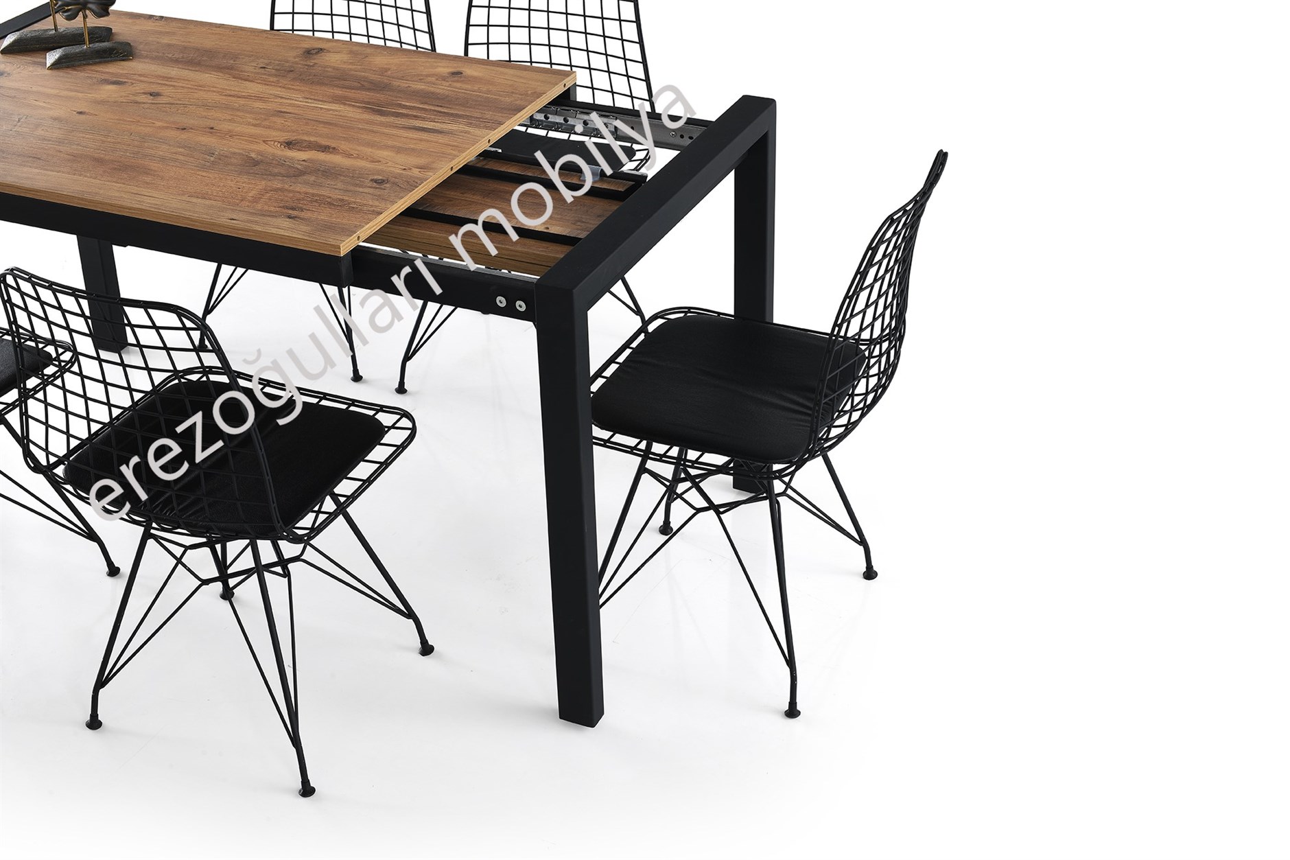 Açılır Yemek Toplantı Masası Ve 4 Sandalye Takımı 75*120 cm