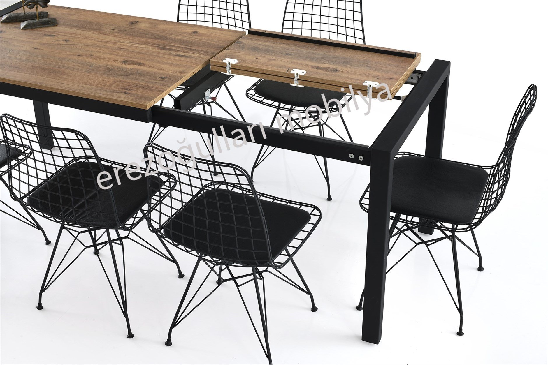 Açılır Yemek Toplantı Masası Ve 4 Sandalye Takımı 75*120 cm