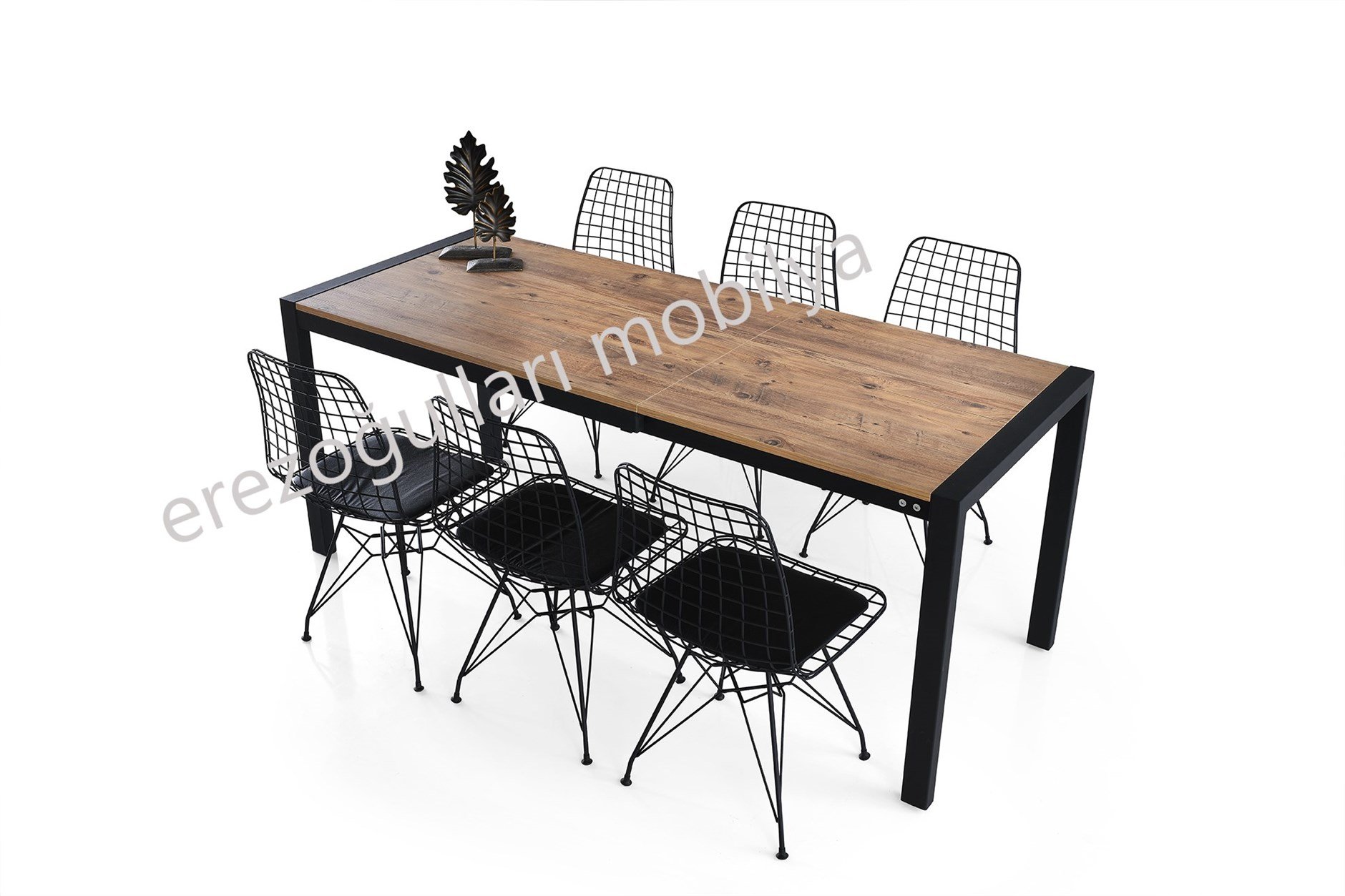 Açılır Yemek Toplantı Masası Ve 4 Sandalye Takımı 75*120 cm