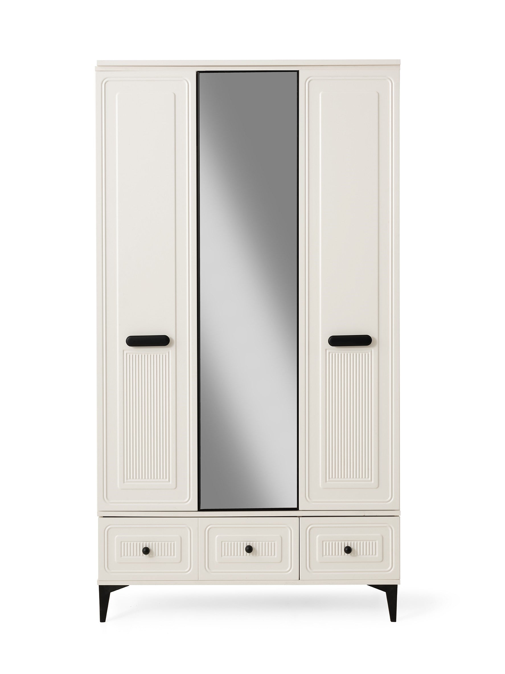 Alaska 3 Kapaklı %100 MDF Elbise Dolabı Gardrop 117x54x212
