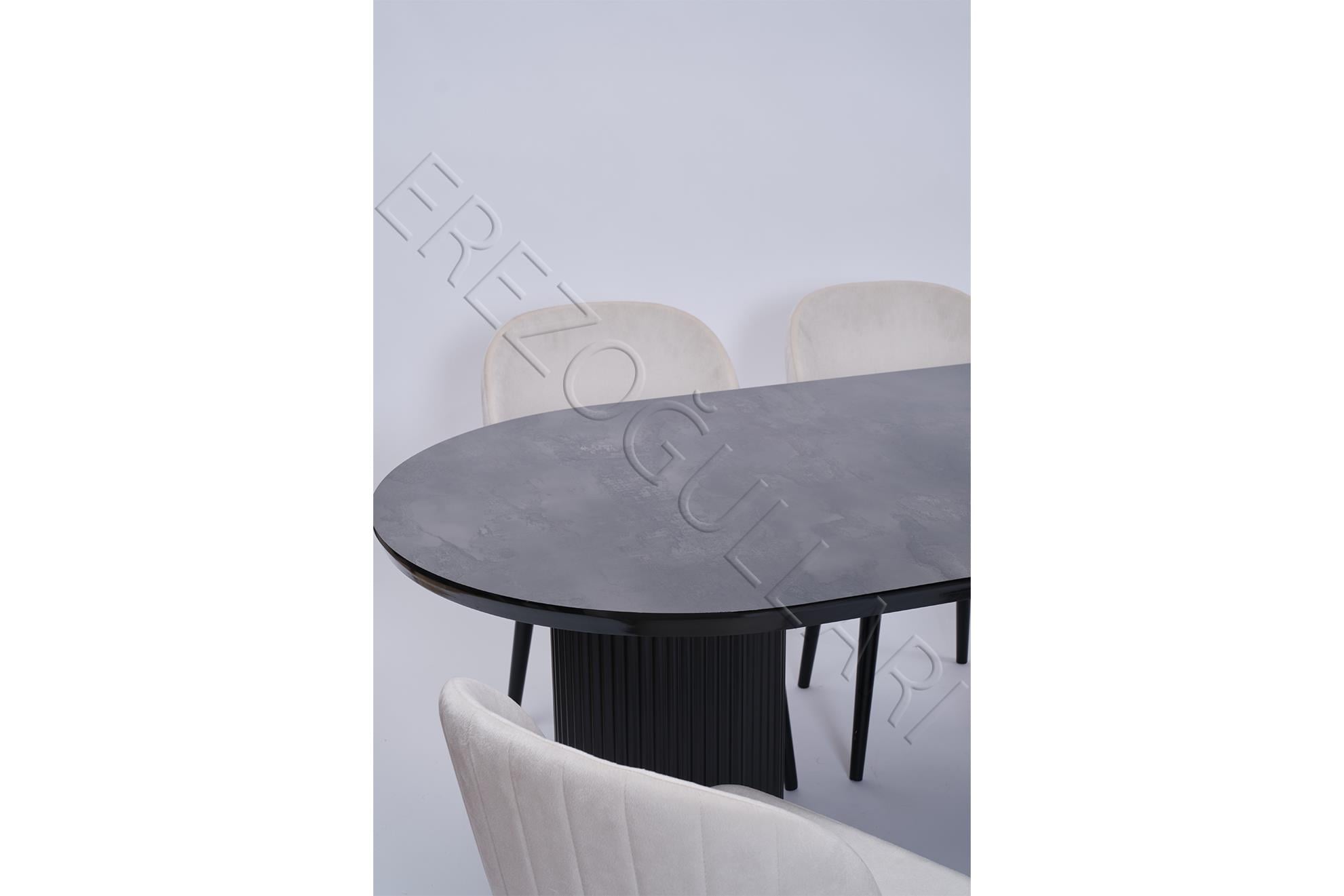 Bohem Göksu Lak Panel Yemek Masa Sandalye Takımı 90x170