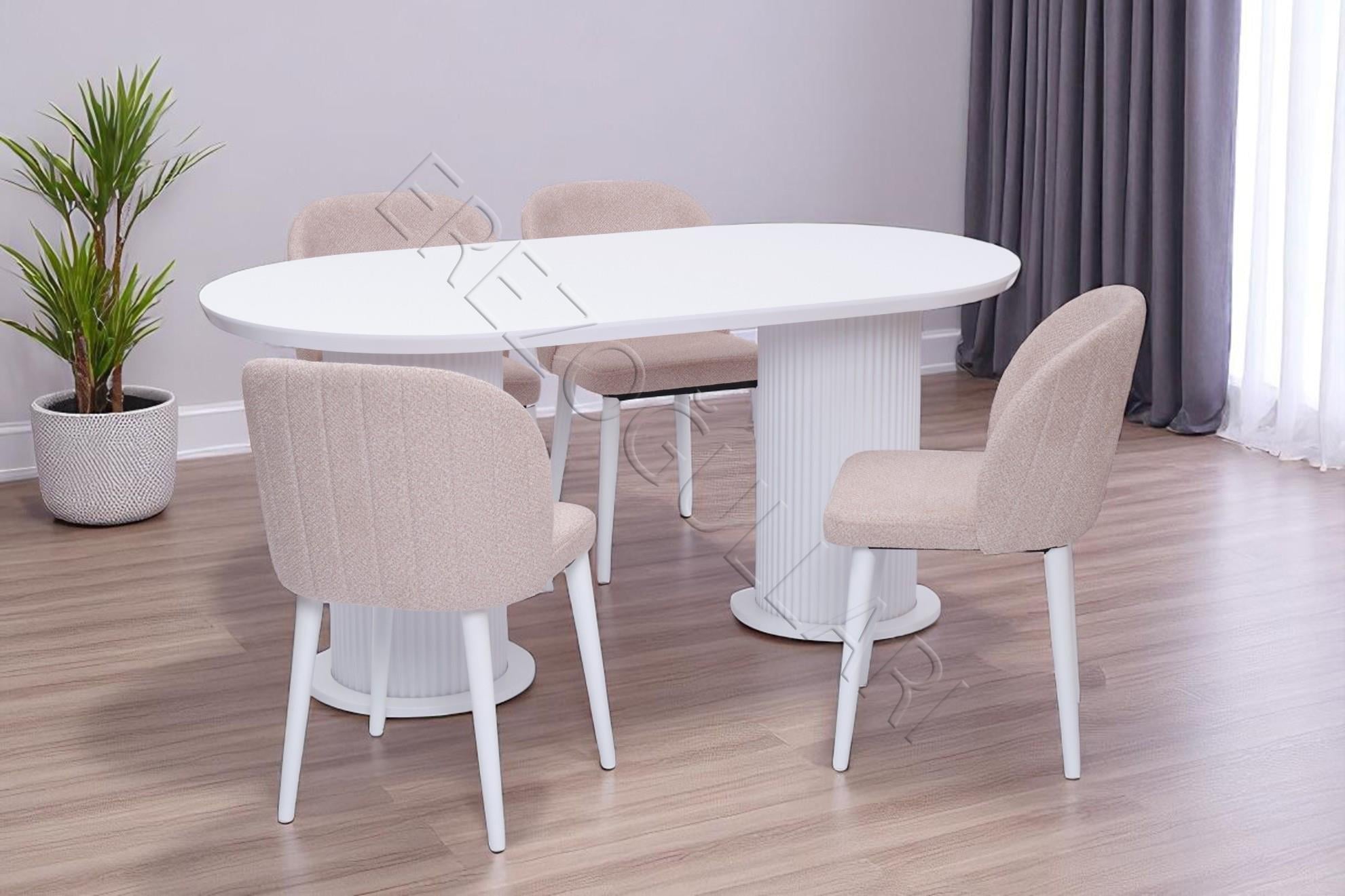 Bohem Göksu Lak Panel Yemek Masa Sandalye Takımı 90x170