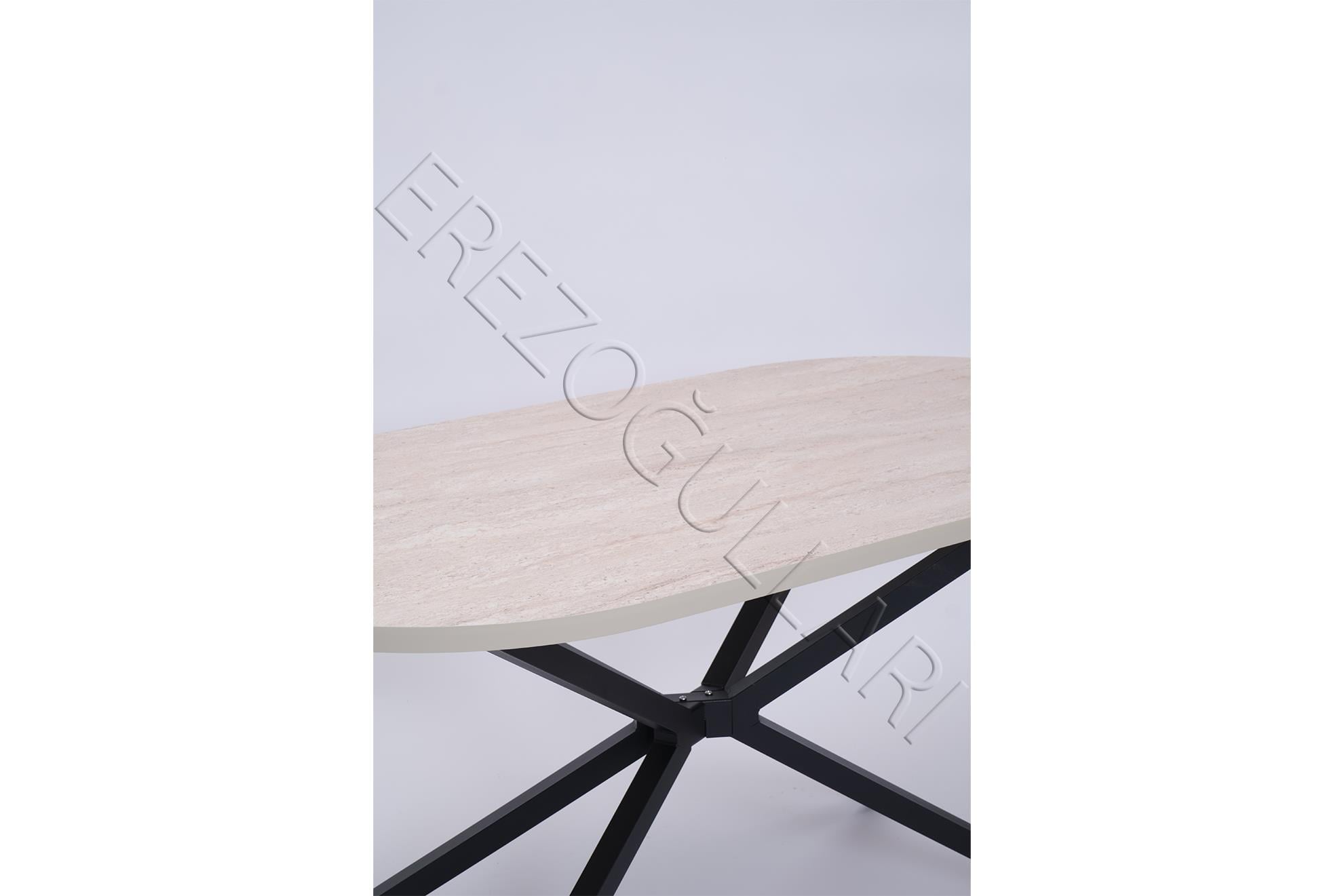 Bohem Metal Boyalı Mdf Lak Panel Yemek Masası 90x170