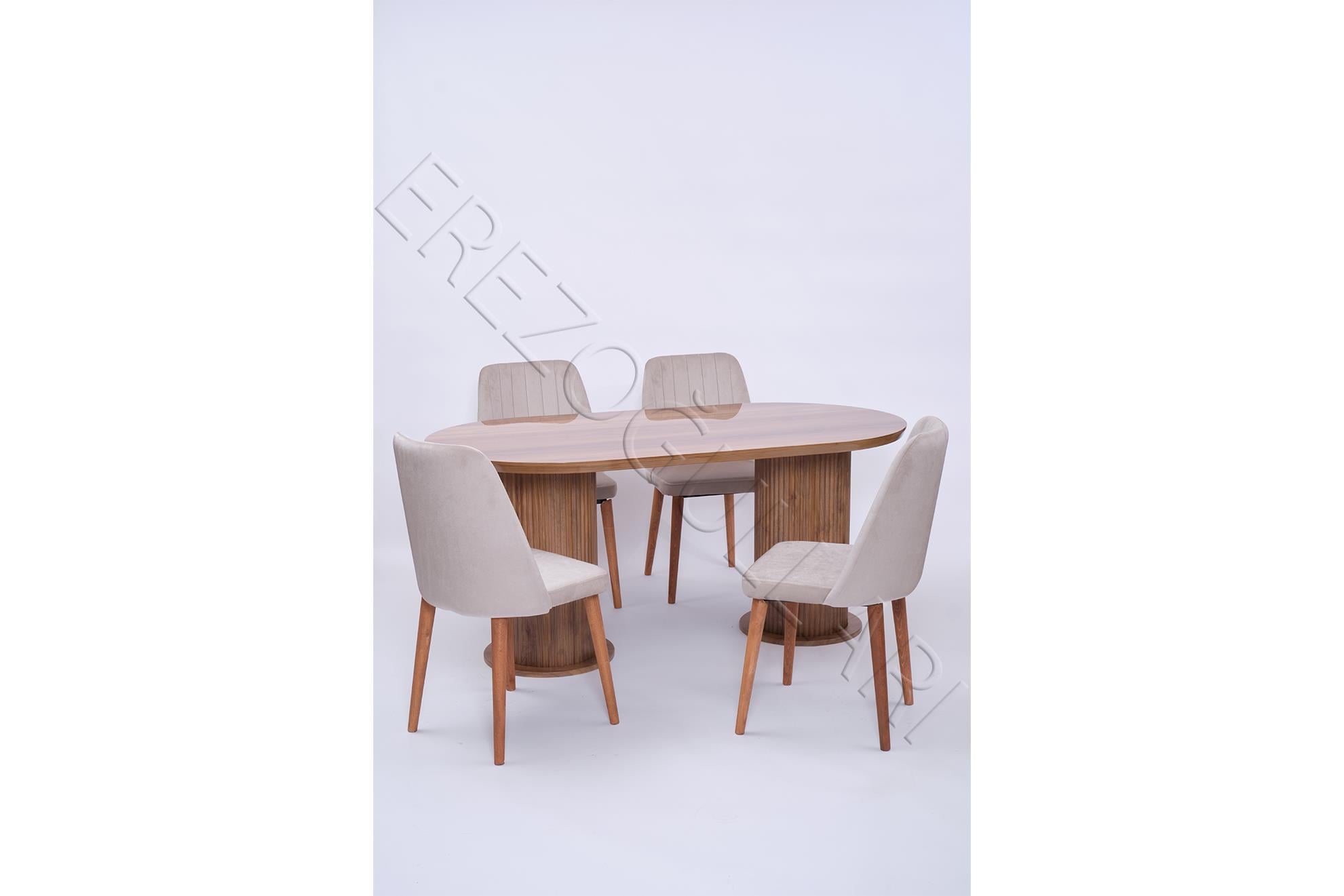 Bohem Milano Lak Panel Yemek Masa Sandalye Takımı 90x170