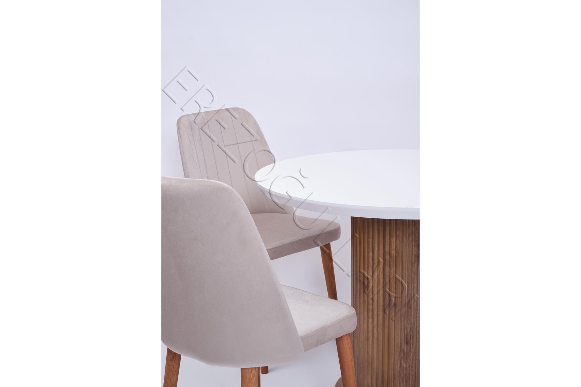 Bohem Milano Yuvarlak Lak Panel Mutfak Masa Takımı 100cm