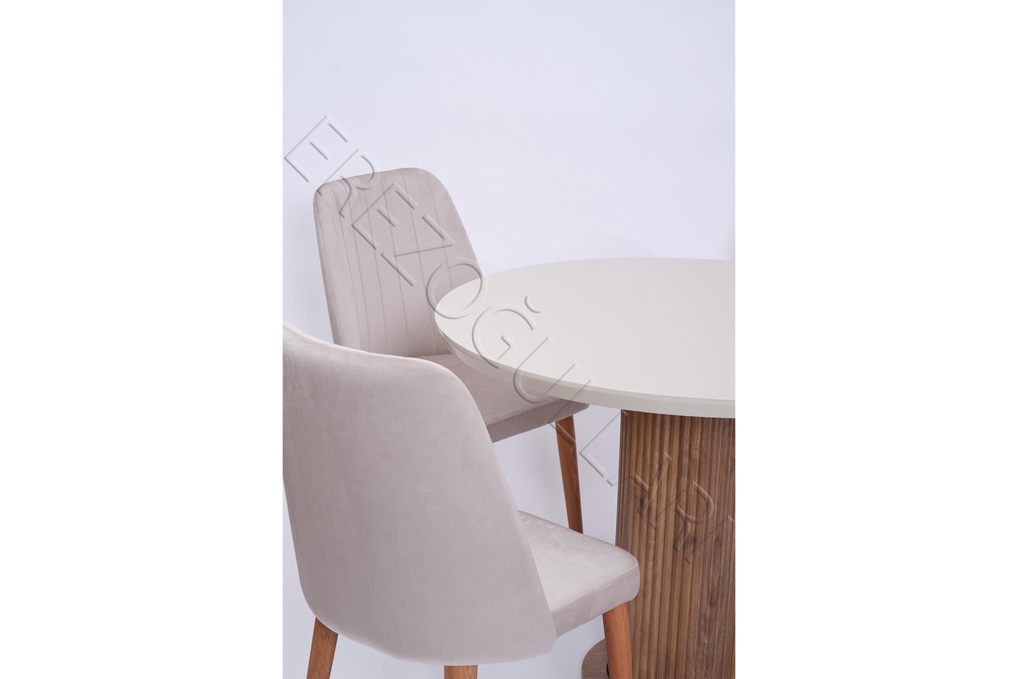 Bohem Milano Yuvarlak Lak Panel Mutfak Masa Takımı 100cm