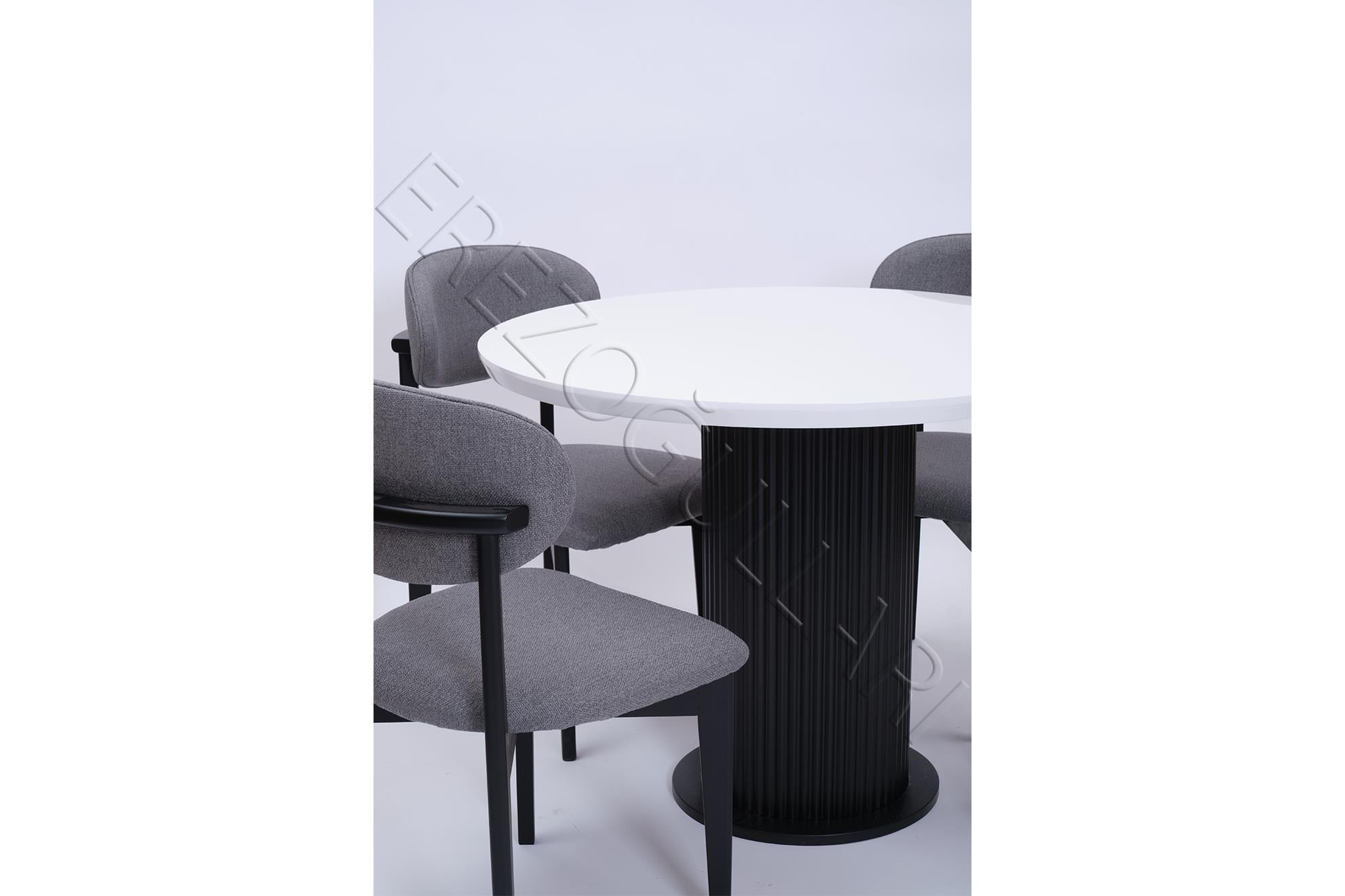 Bohem Norte Yuvarlak Mutfak Masa Sandalye Takımı 100cm