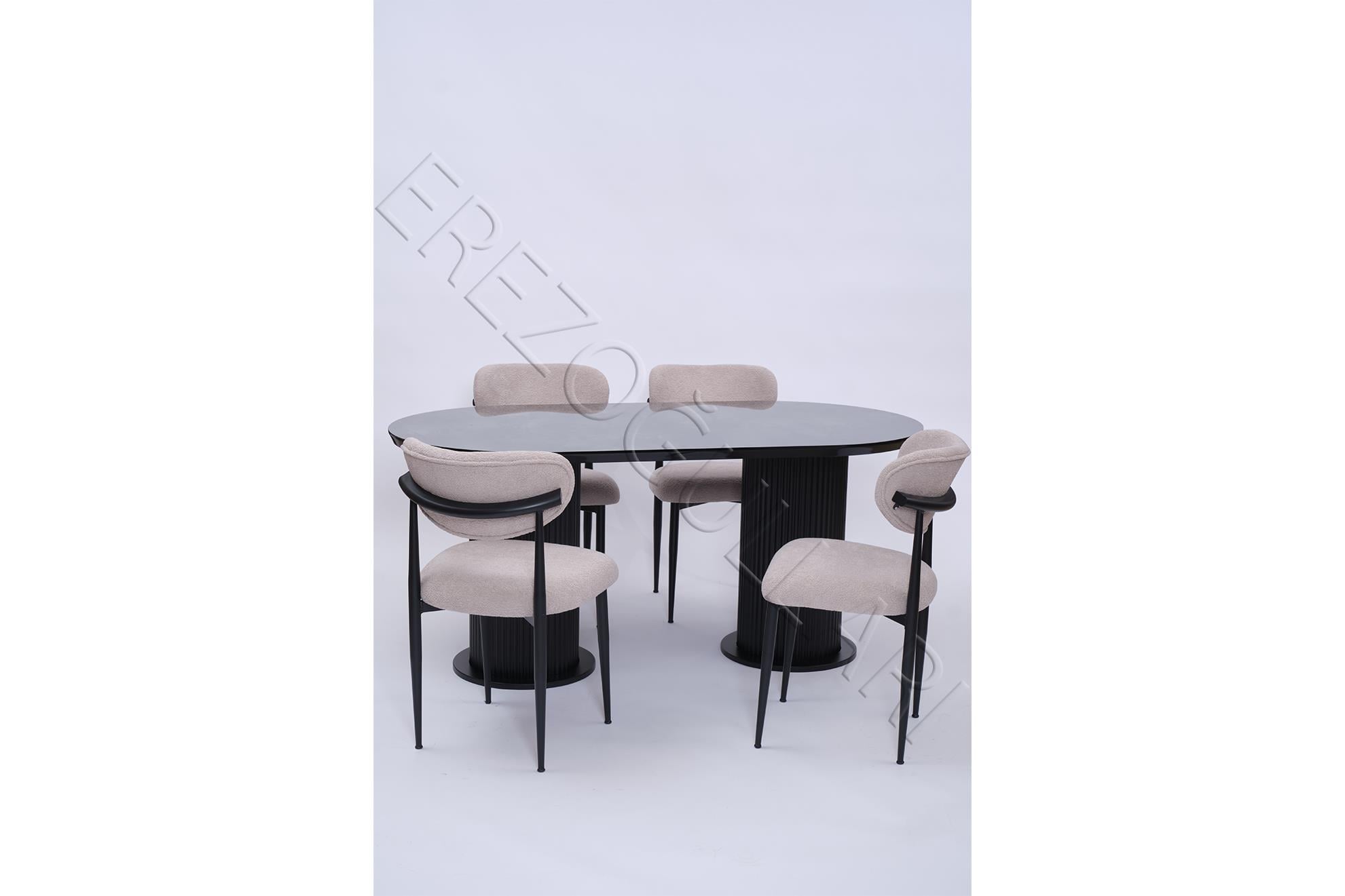 Bohem Polo Lak Panel Yemek Masa Sandalye Takımı 90x170
