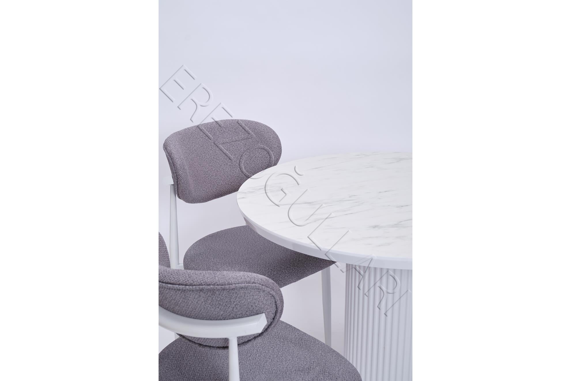 Bohem Polo Yuvarlak Lak Panel Mutfak Masa Takımı 100cm