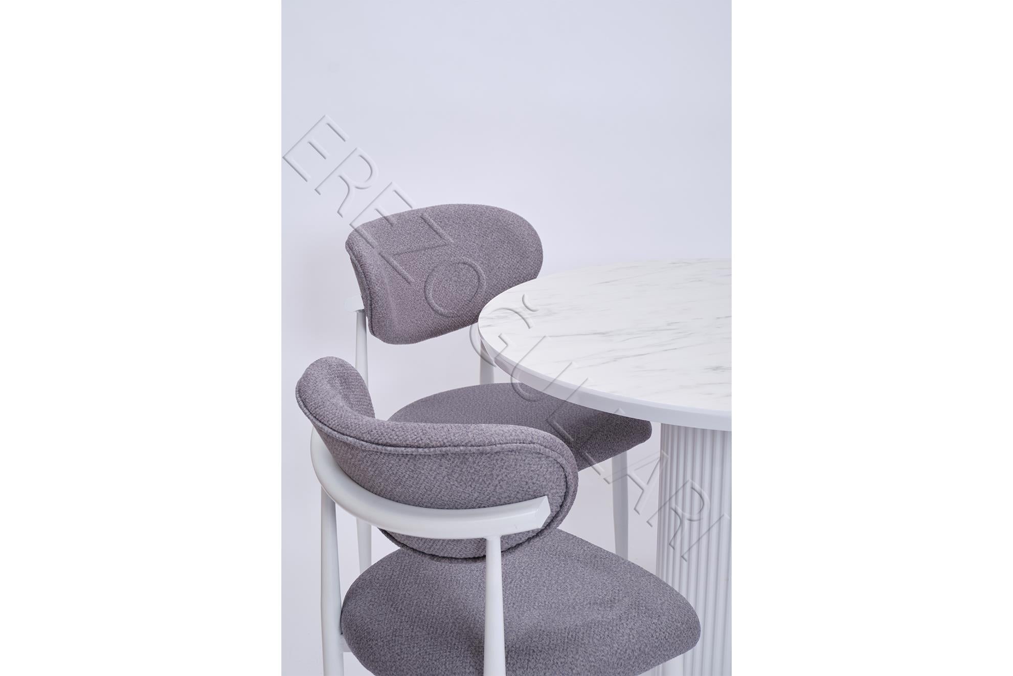 Bohem Polo Yuvarlak Lak Panel Mutfak Masa Takımı 100cm