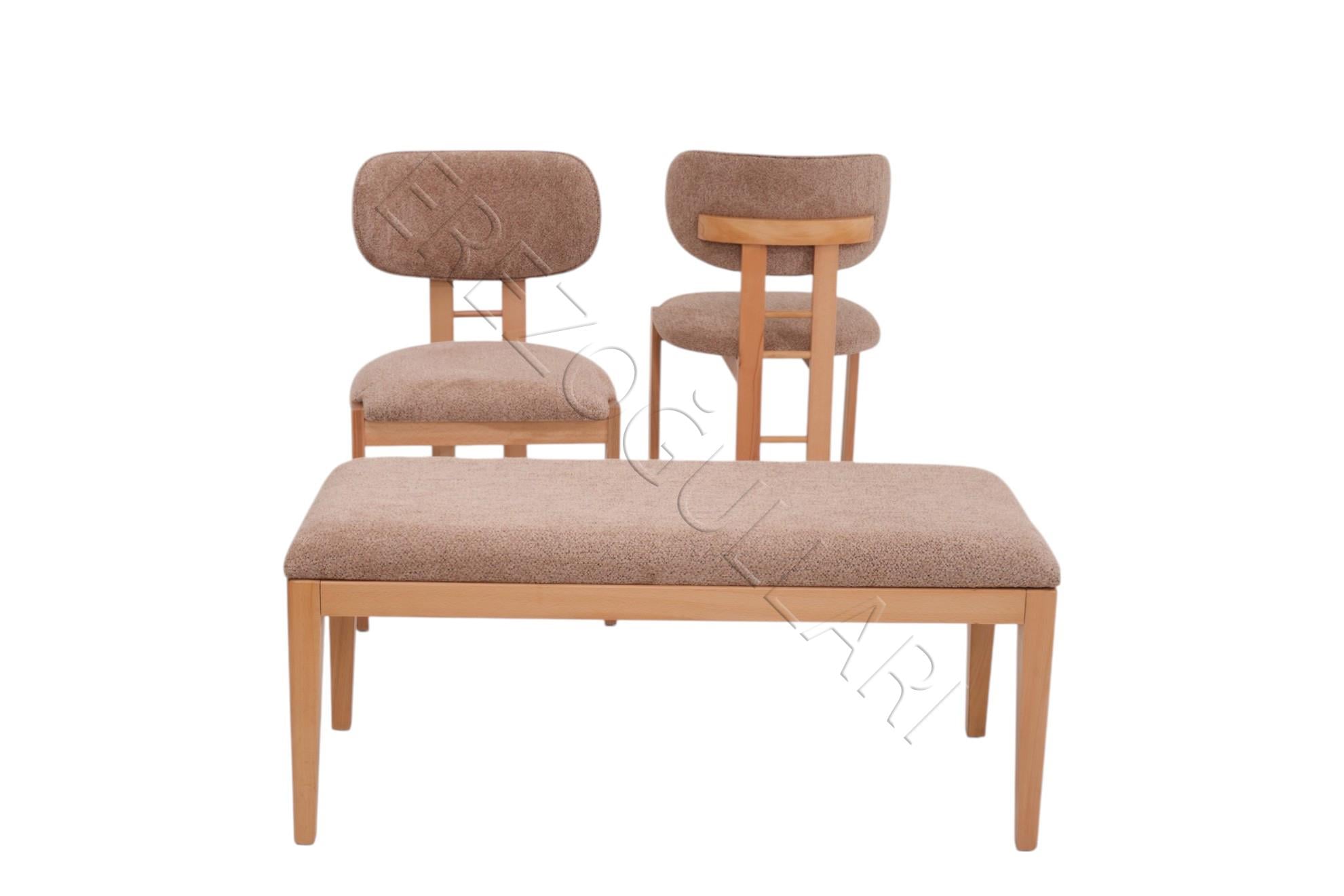 Bohem Rodi Banklı Açılır Yemek Masa Sandalye Takımı 90x160cm