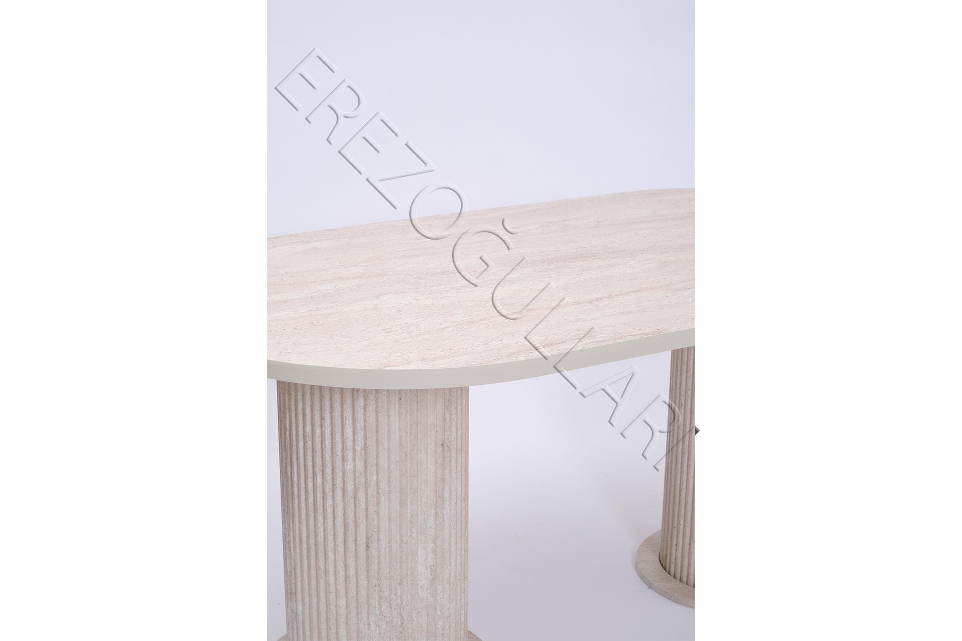 Bohem Traverten Boyalı HighGloss MDF Yemek Masası 90*170