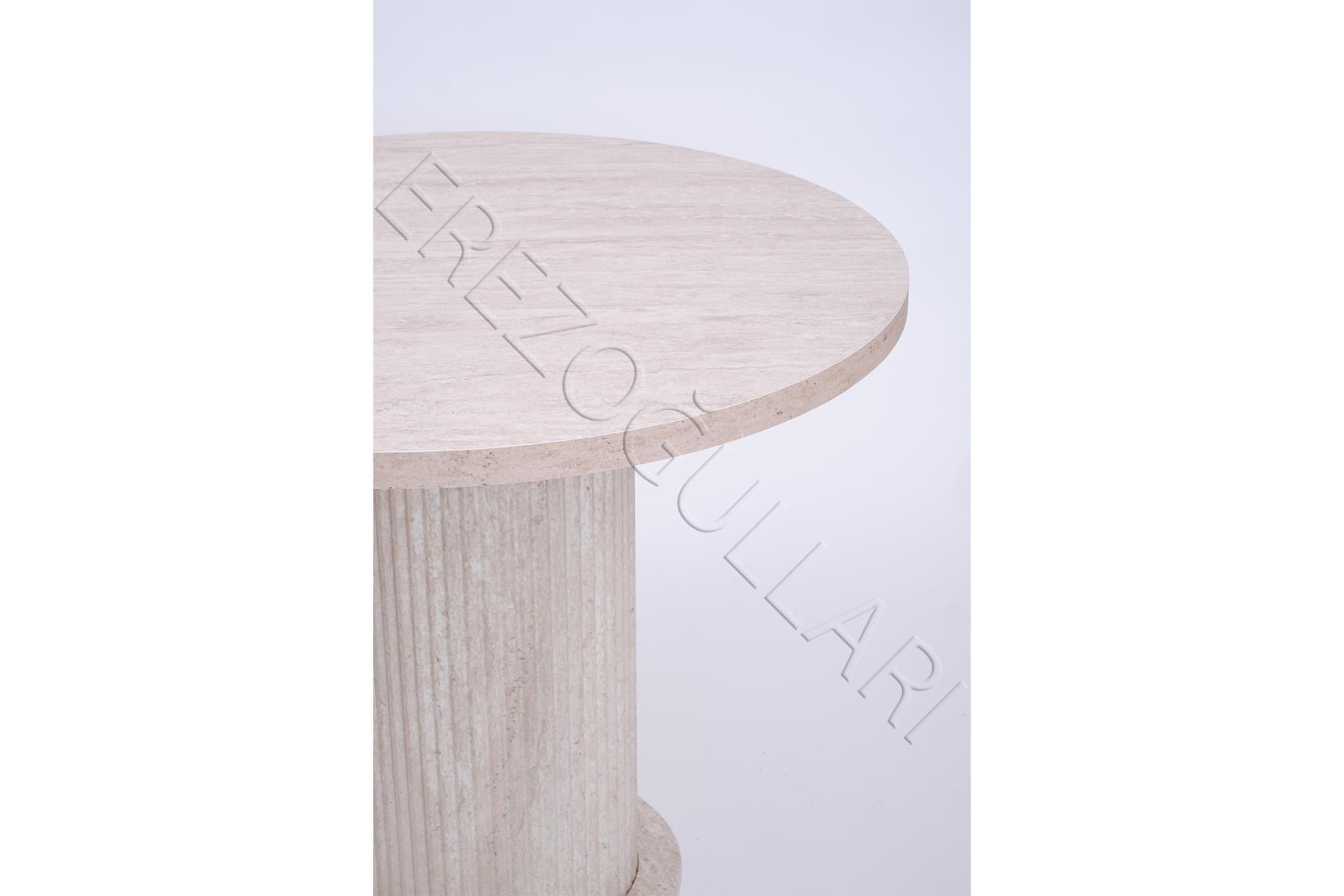 Bohem Yuvarlak Lak Panel Mutfak Masası 100cm