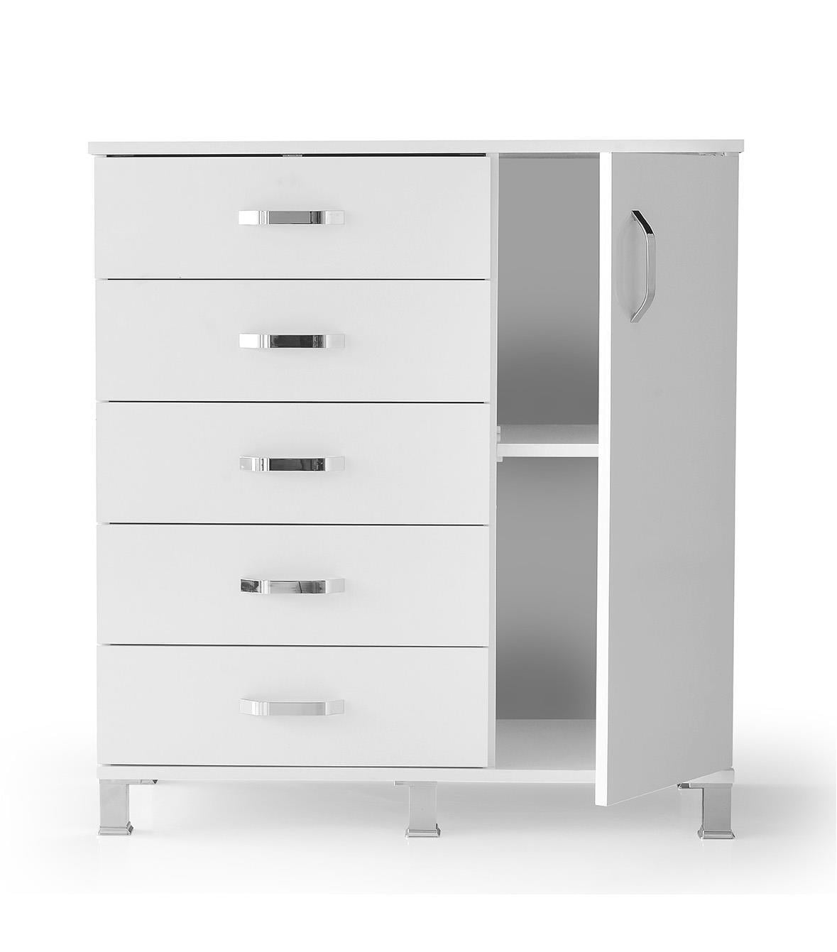 Buket Dolaplı 5 Çekmeceli Şifonyer 94x45x95 Demonte 