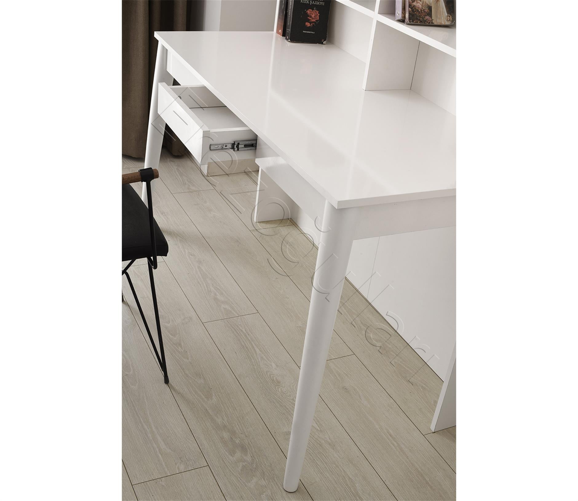 Çakıl MDF Çekmeceli Kitaplıklı Çalışma Masası 120x60x120cm