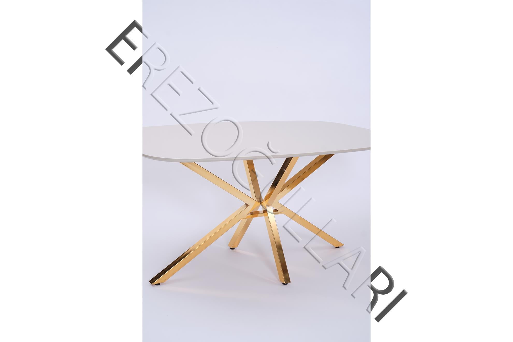Çapraz Kum Beji High Gloss Yemek Masası 90*160 cm