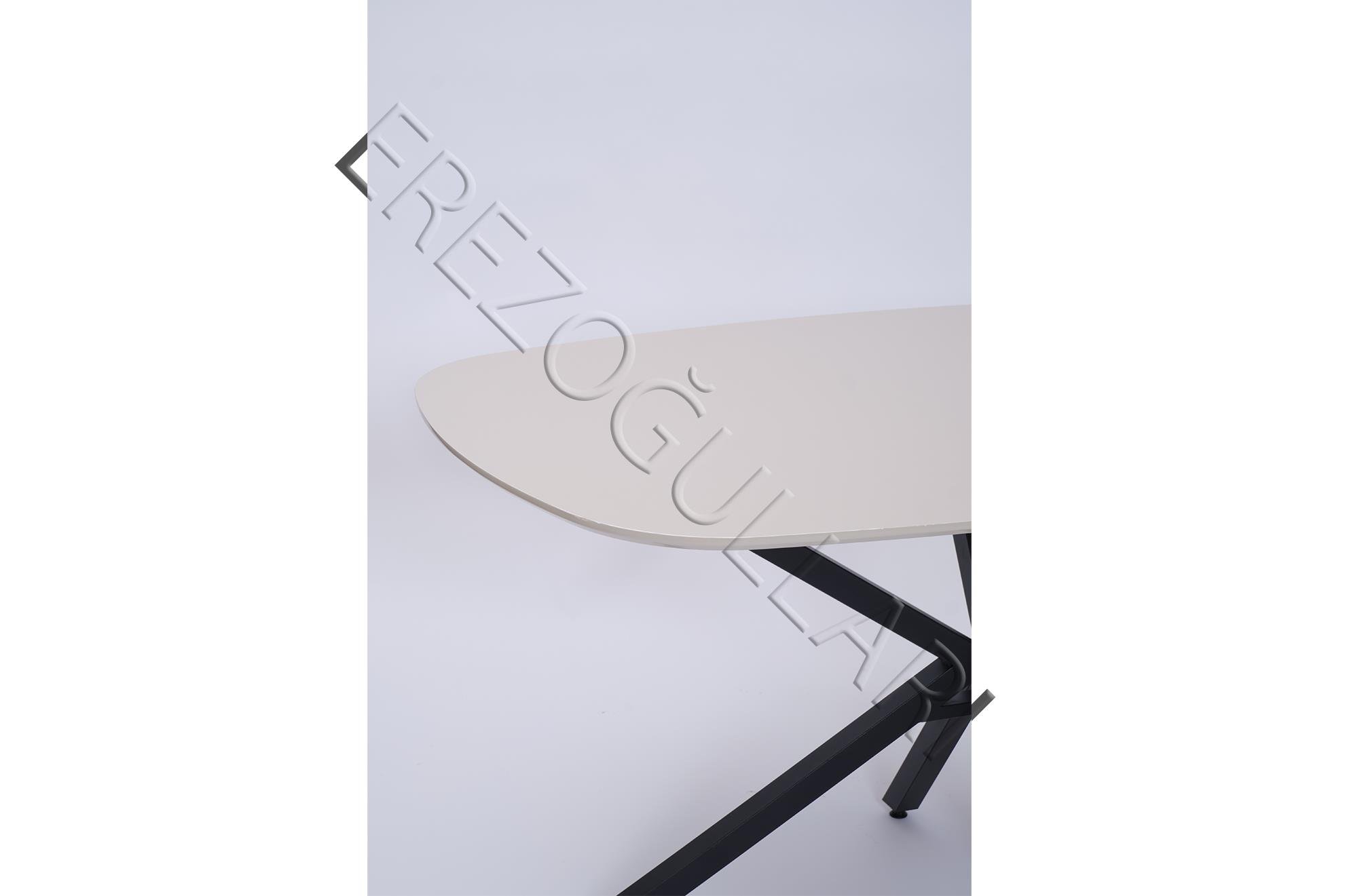 Çapraz Kum Beji High Gloss Yemek Masası 90*160 cm