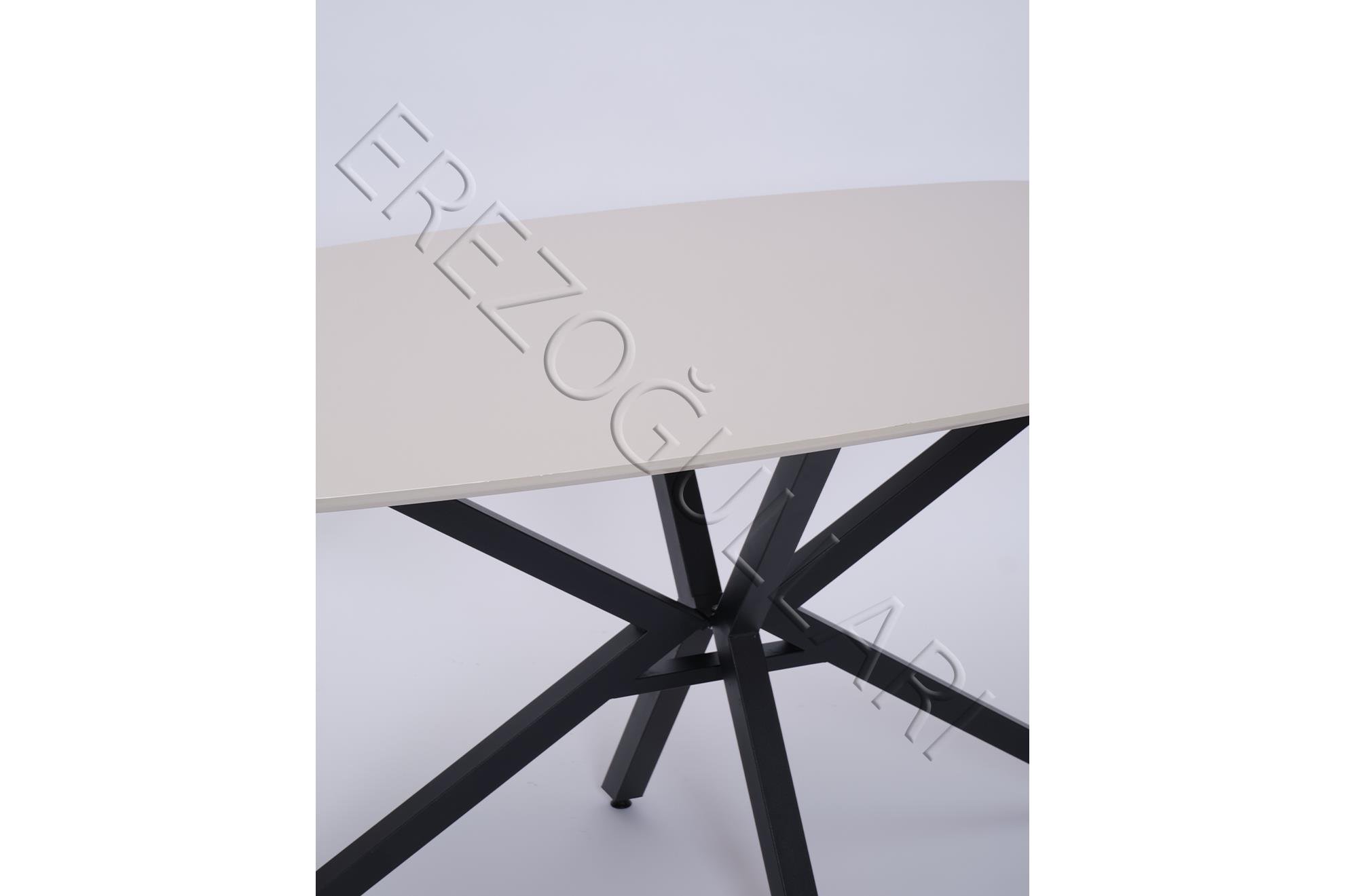 Çapraz Polo Demir High Gloss Yemek Masa Sandalye Takımı 90x160