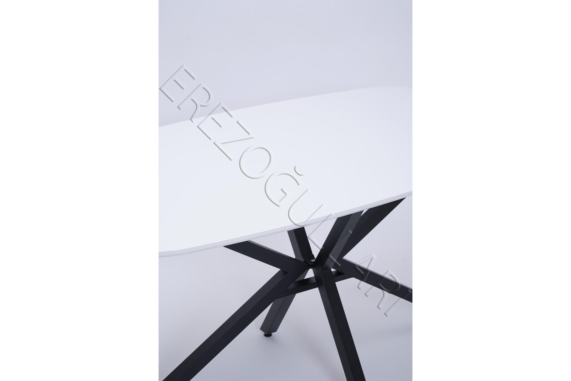 Çapraz Polo Demir High Gloss Yemek Masa Sandalye Takımı 90x160
