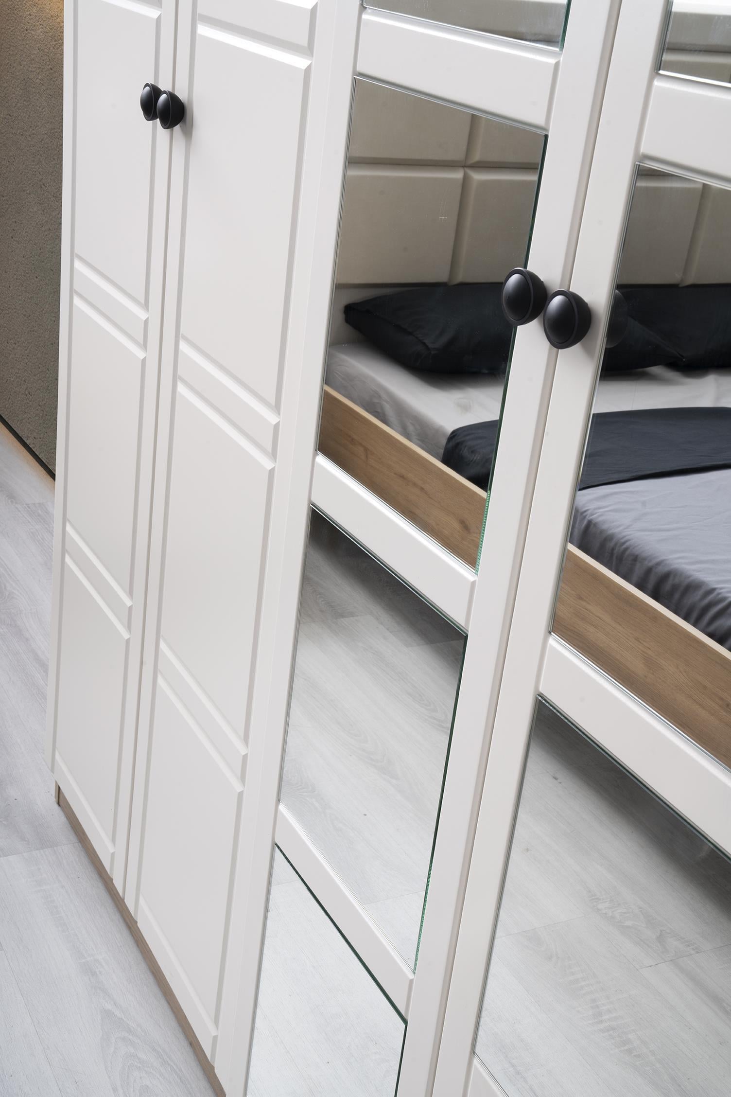 Cemre 6 Membran Kapaklı Modern MDF Yatak Odası Takımı Bazalı Meşe 