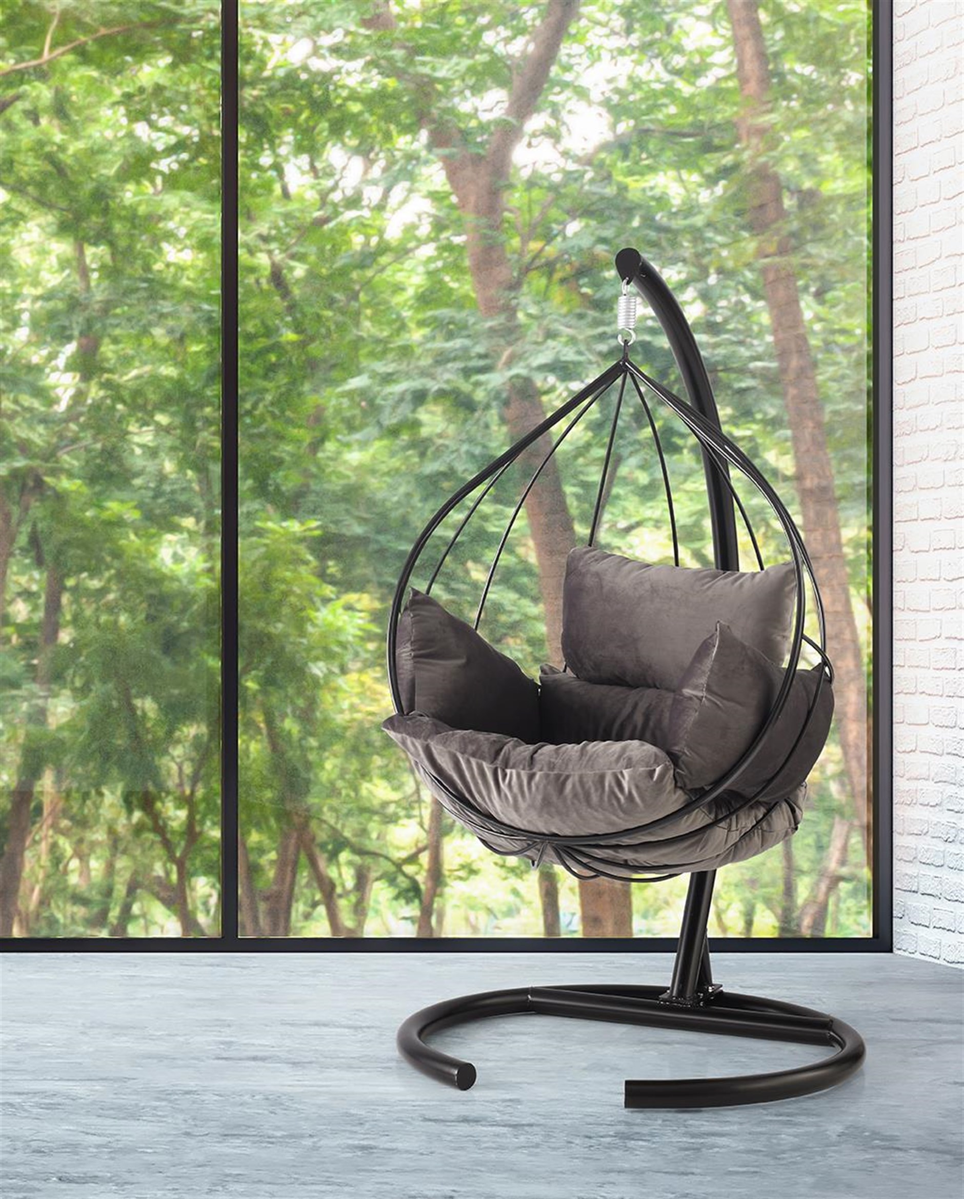 Damla Bahçe Balkon Teras Tekli Metal Salıncak