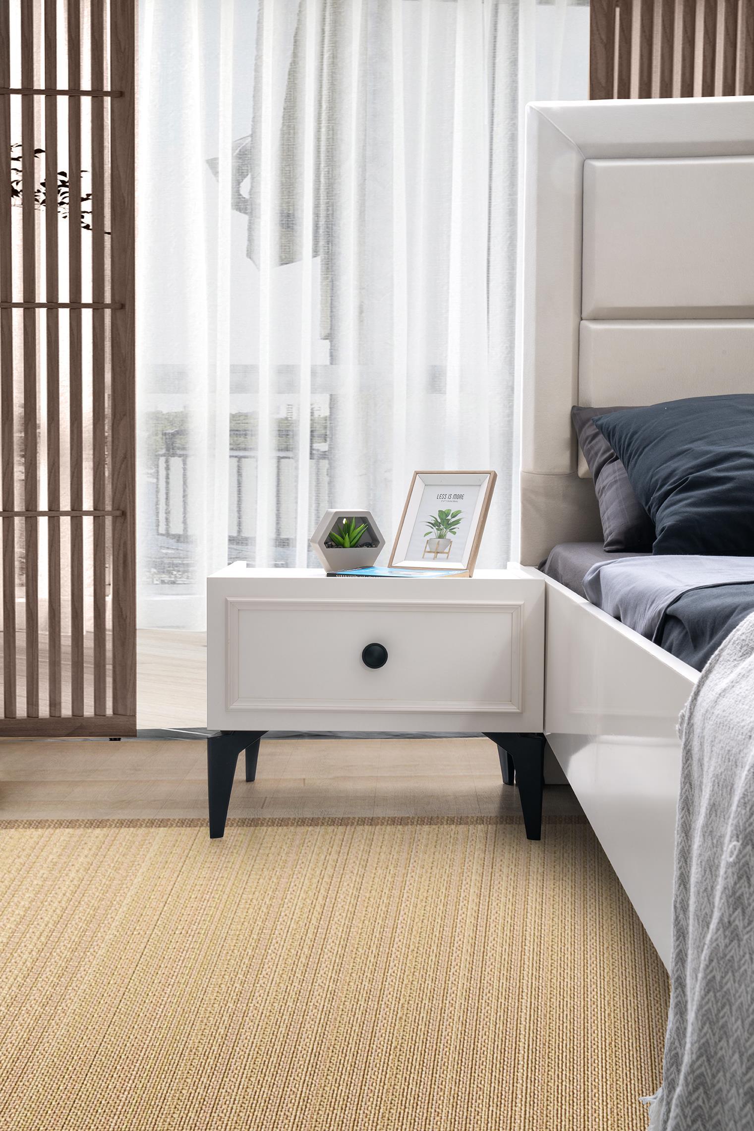 Duru 6 Kapaklı Modern MDF Yatak Odası Takımı Bazalı 