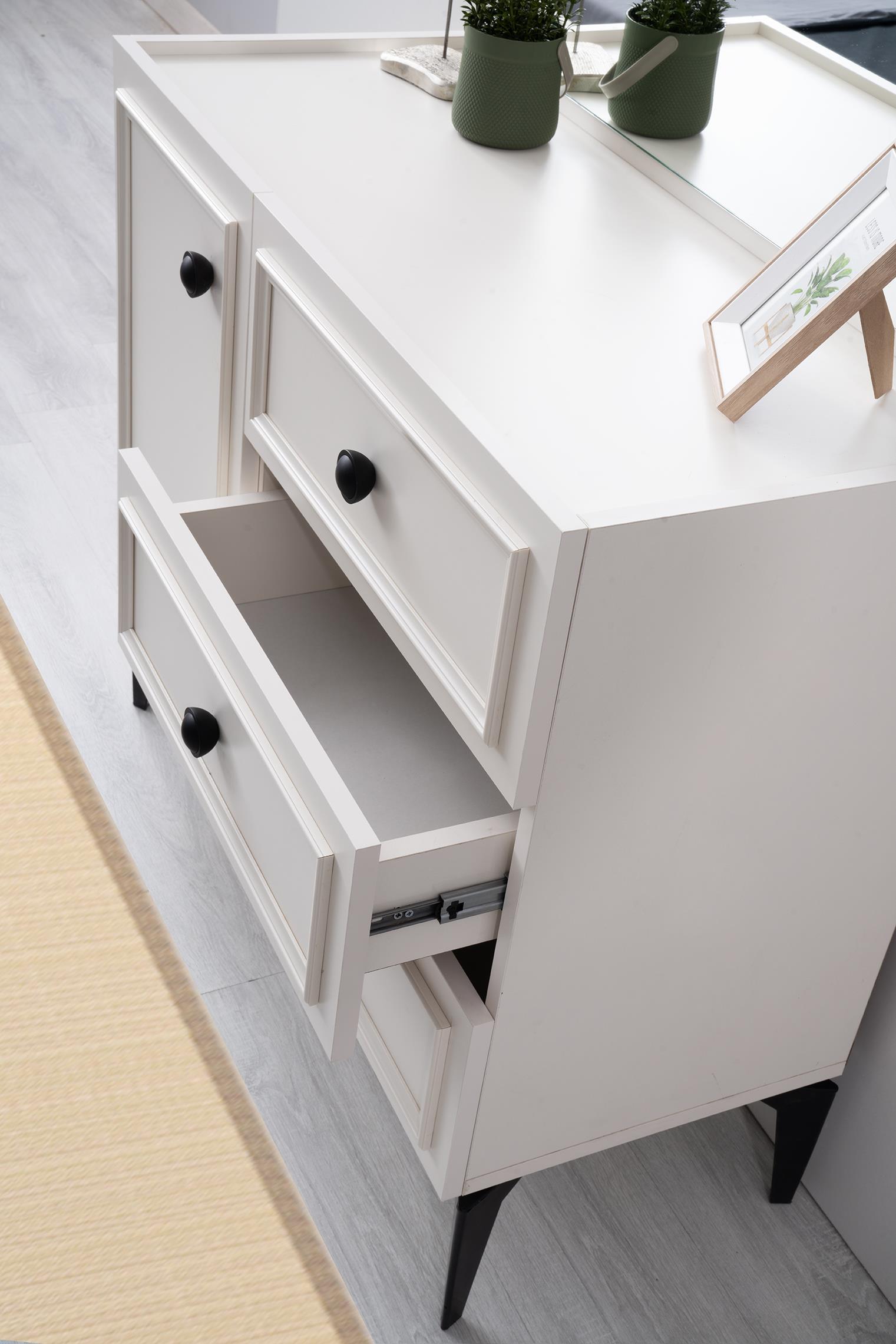 Duru 6 Kapaklı Modern MDF Yatak Odası Takımı Bazalı 