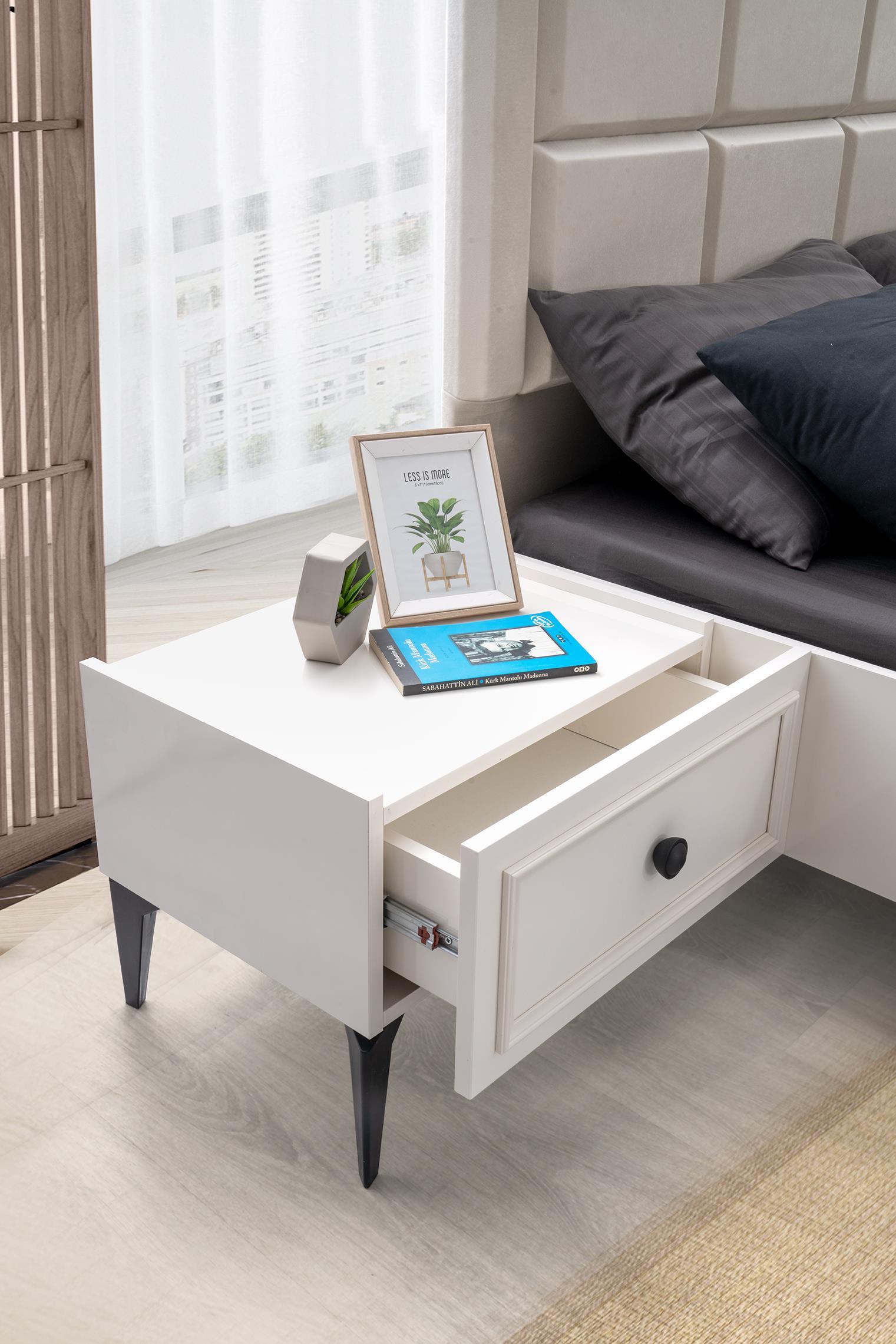 Duru 6 Kapaklı Modern MDF Yatak Odası Takımı Bazalı 