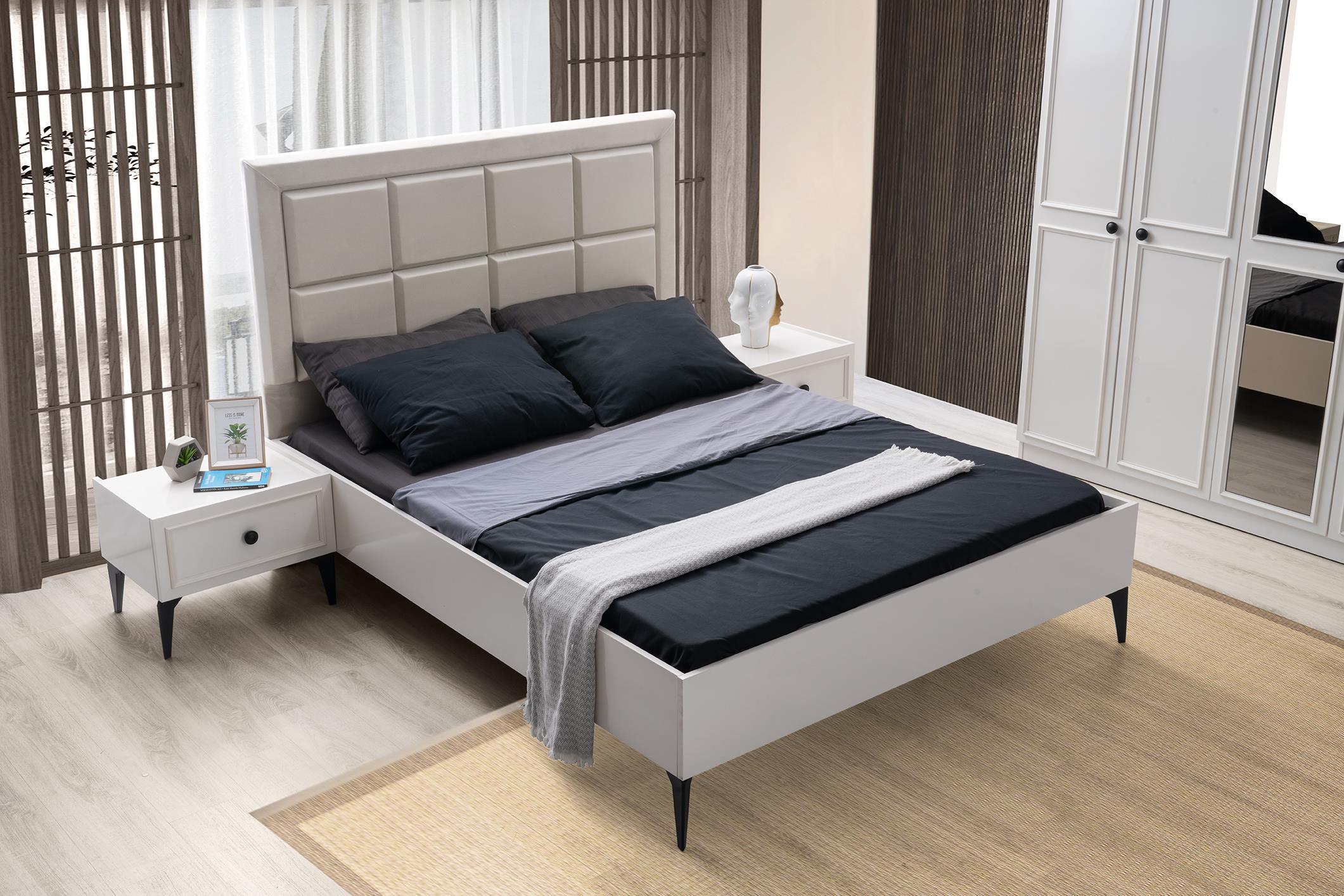 Duru 6 Kapaklı Modern MDF Yatak Odası Takımı Bazalı 